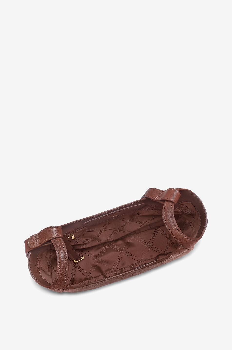 LONGCHAMP Abgerundete Schultertasche aus genarbtem Leder Le Foulonné L Damen BRAUN 6