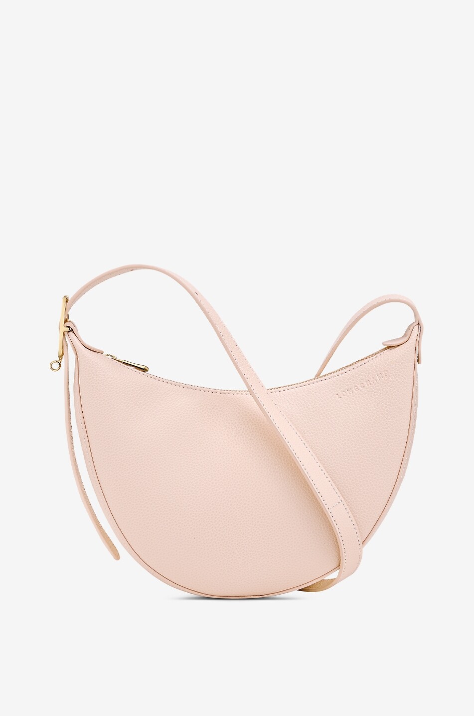 LONGCHAMP Halbmondförmige Schultertasche aus genarbtem Leder Le Foulonné S Damen CREMEFARBEN 1