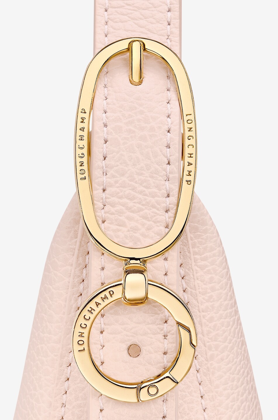 LONGCHAMP Halbmondförmige Schultertasche aus genarbtem Leder Le Foulonné S Damen CREMEFARBEN 6