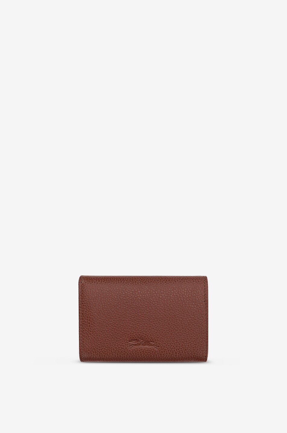 LONGCHAMP Le Foulonné grained leather compact wallet Women BROWN 2