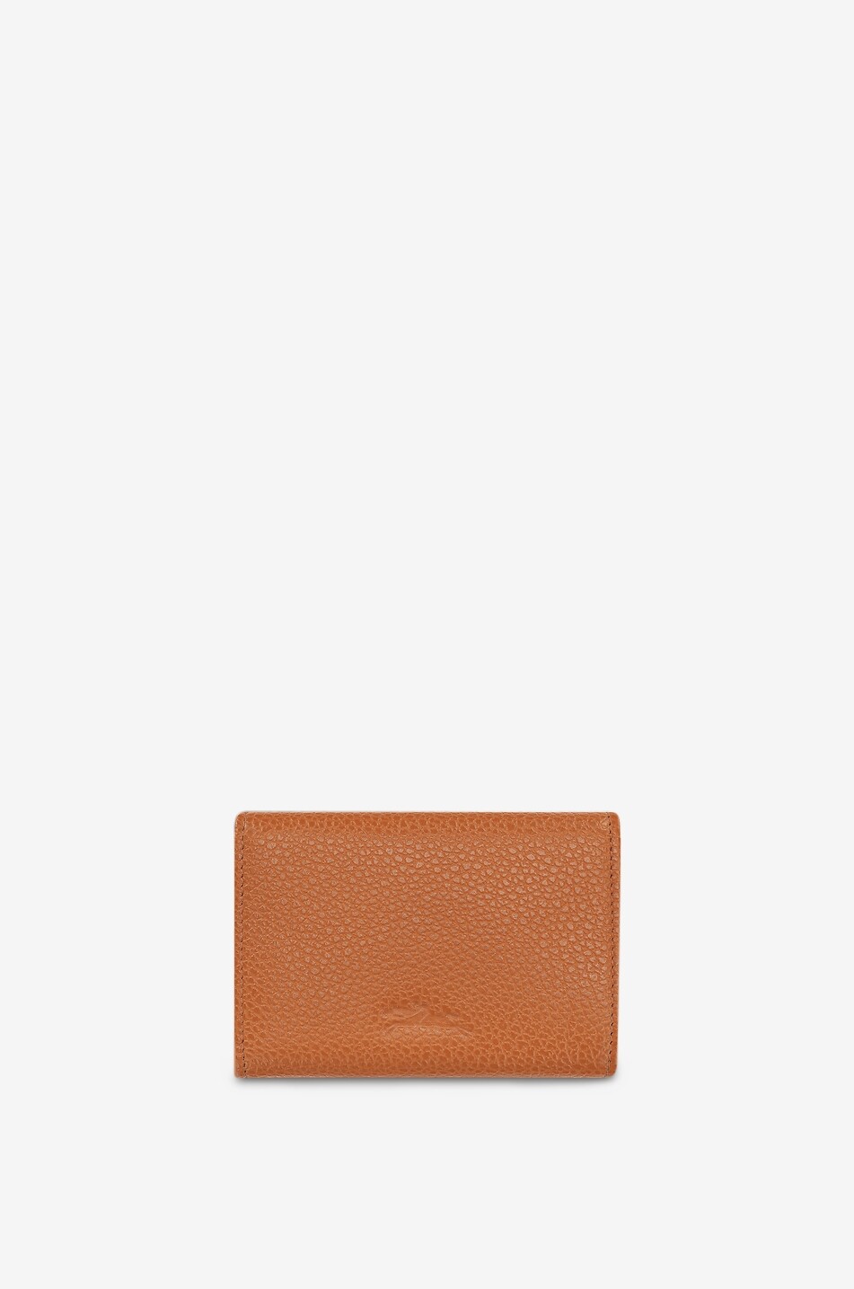 LONGCHAMP Portefeuille compact en cuir grainé Le Foulonné Femme ORANGE FONCÉ 2