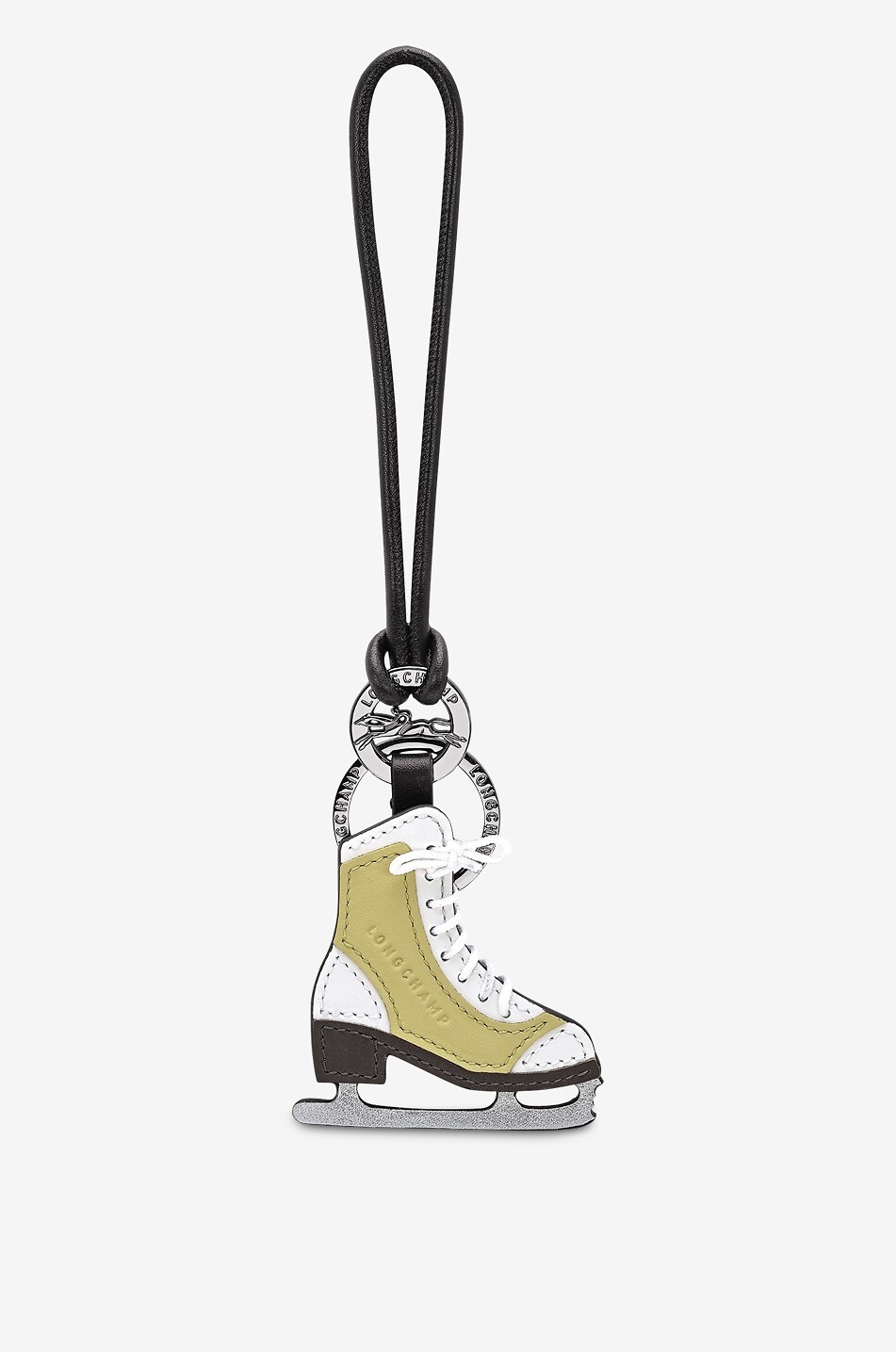 Taschenanhänger aus Leder Schlittschuh