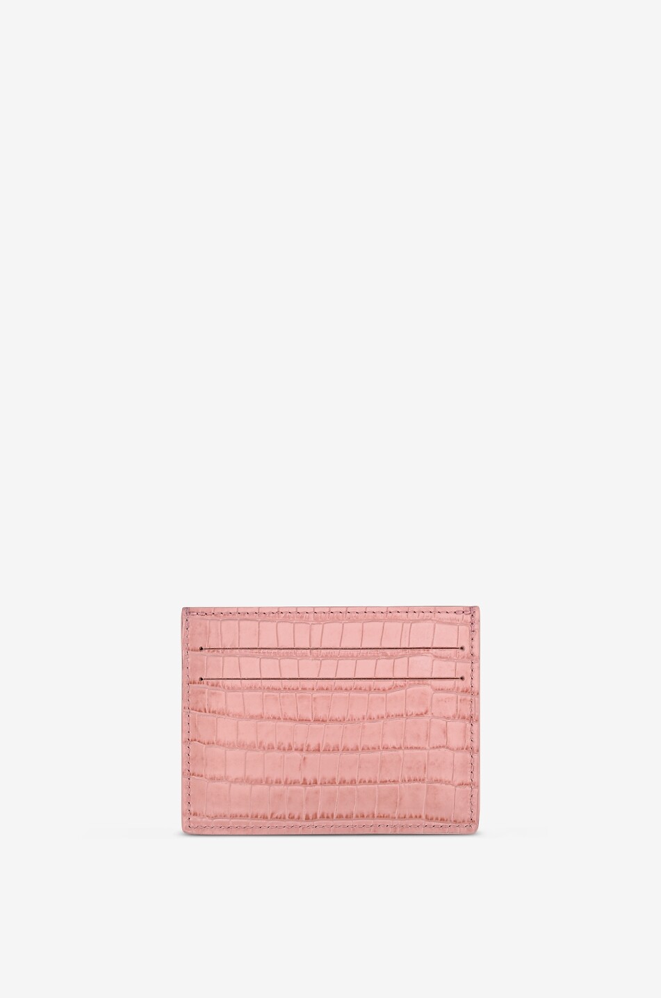 LONGCHAMP Porte-cartes compact en cuir effet crocodile Longchamp Pocket Femme ROSE CLAIR 2