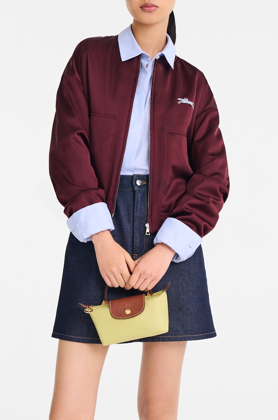 LONGCHAMP Kosmetiktasche aus Canvas mit Henkel Le Pliage Original Damen HELLGRÜN 3
