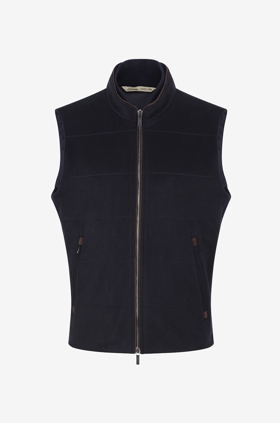 MAURIZIO BALDASSARI Cashmere sleeveless down jacket Men DARK BLUE 1