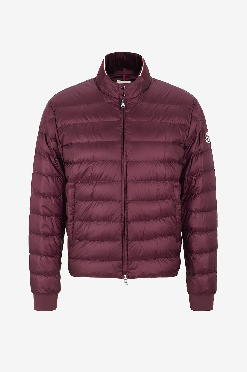 MONCLER Kurze Steppjacke aus technischem Gewebe Rigel Herren DUNKELROT 1