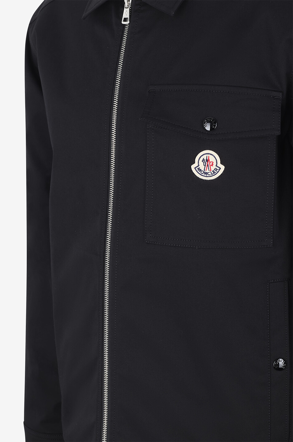 MONCLER Full-zip cotton blend gabardine overshirt Men BLACK 3