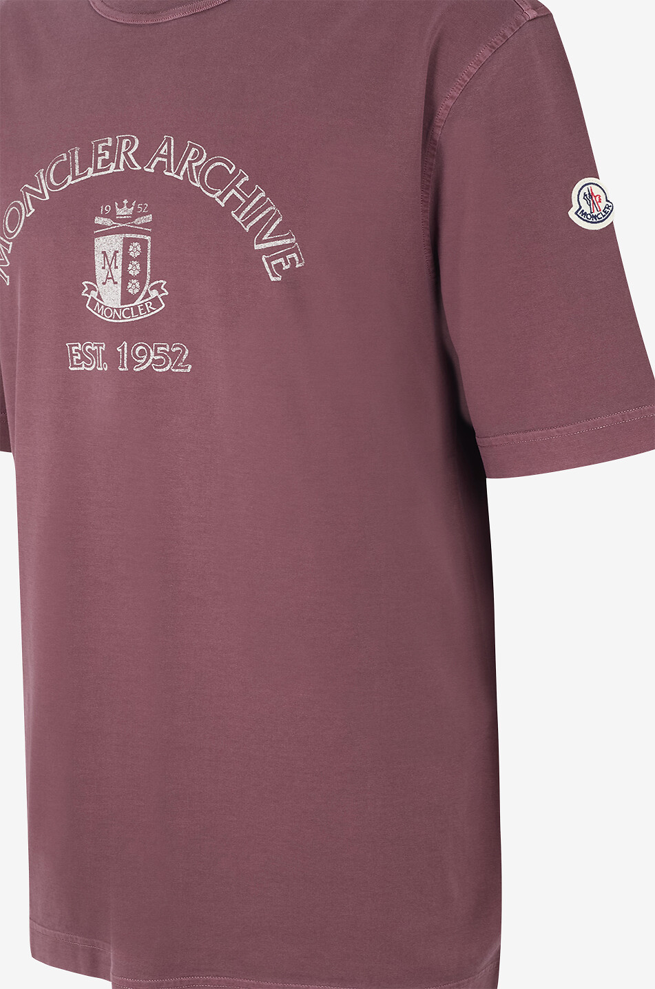MONCLER T-shirt à manches courtes et col rond Moncler Archive Homme ROUGE FONCÉ 3