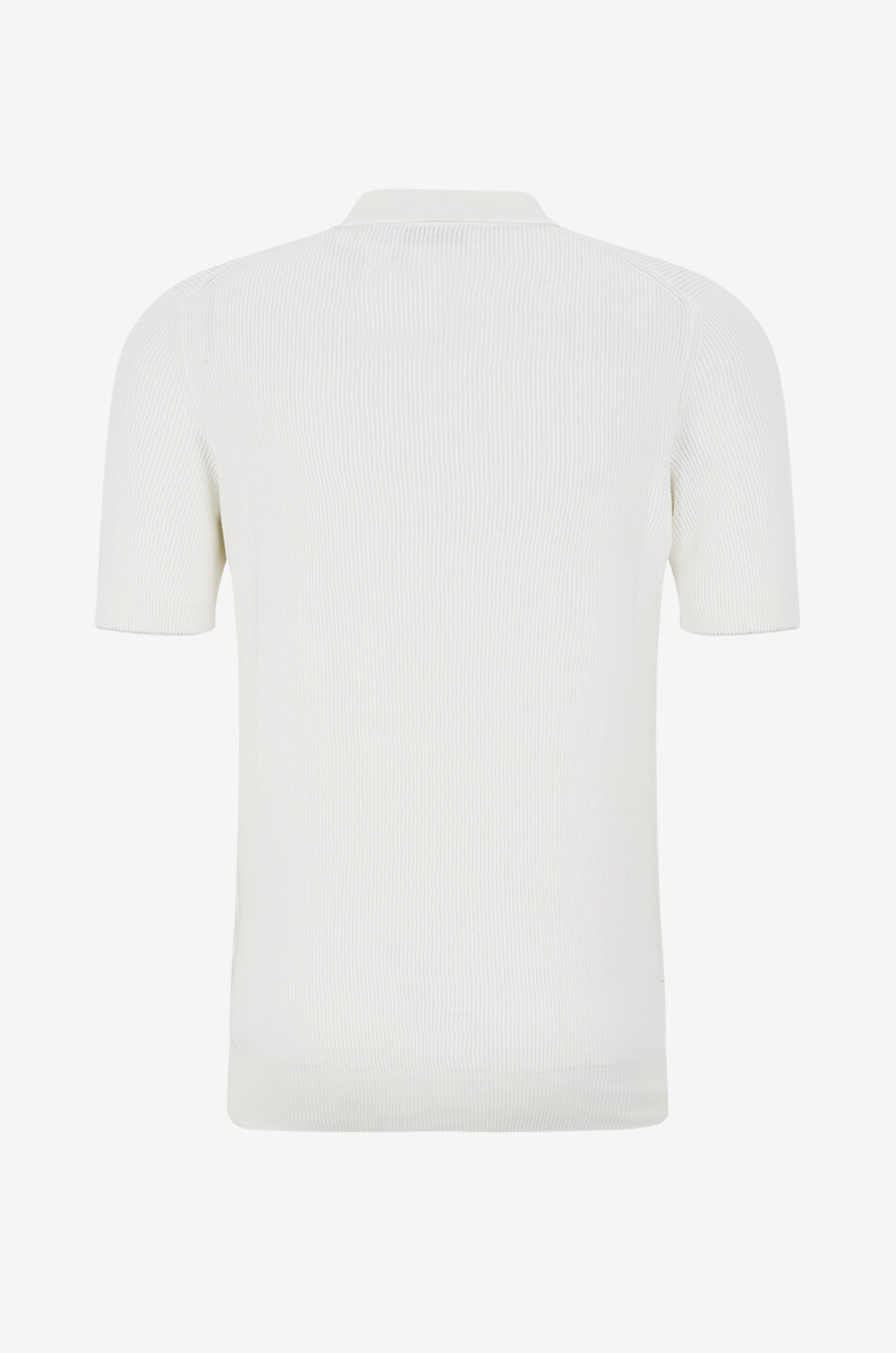 BRUNELLO CUCINELLI Polo en maille côtelée de coton à manches courtes Homme BLANC 2