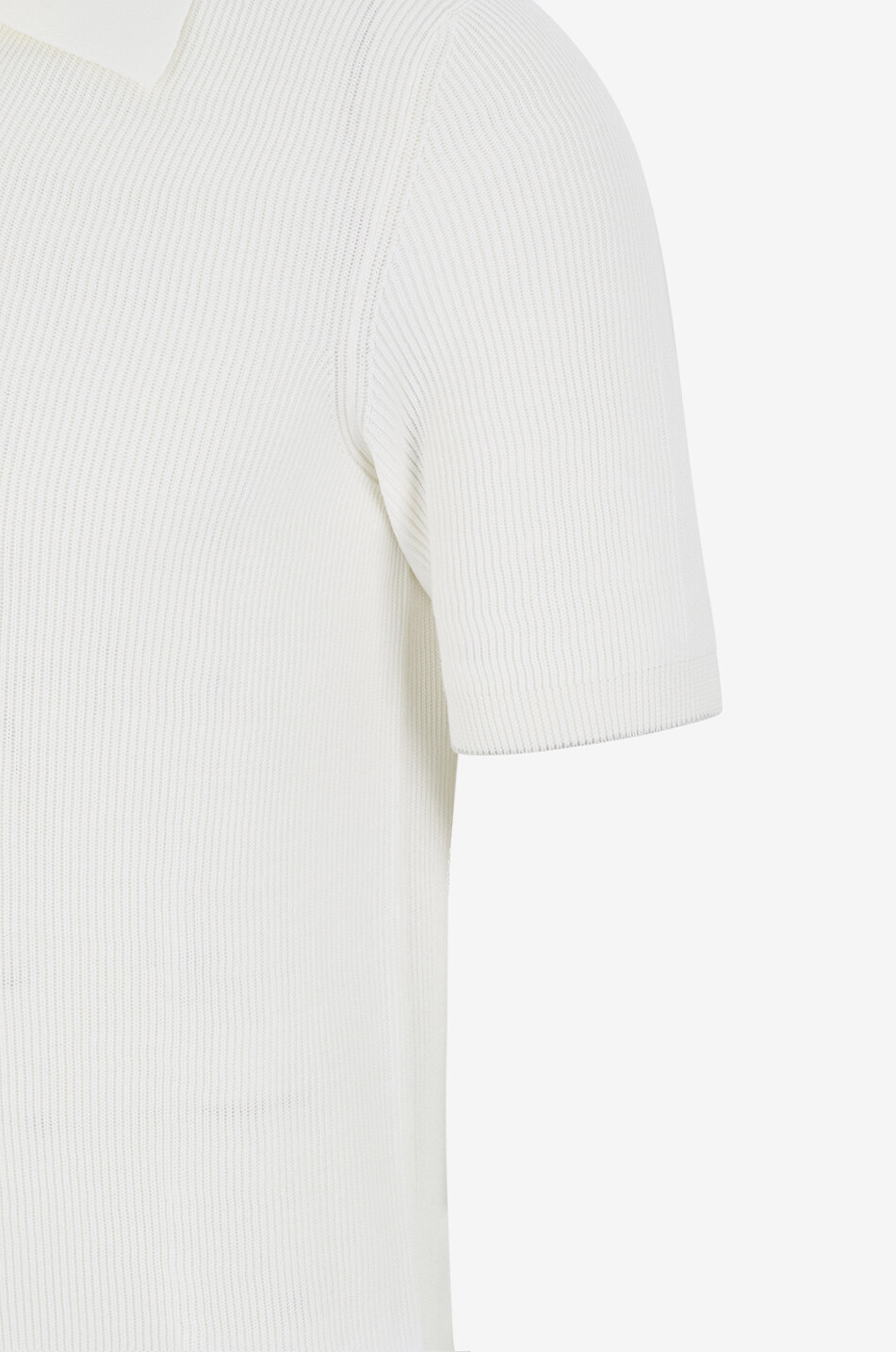 BRUNELLO CUCINELLI Polo en maille côtelée de coton à manches courtes Homme BLANC 3