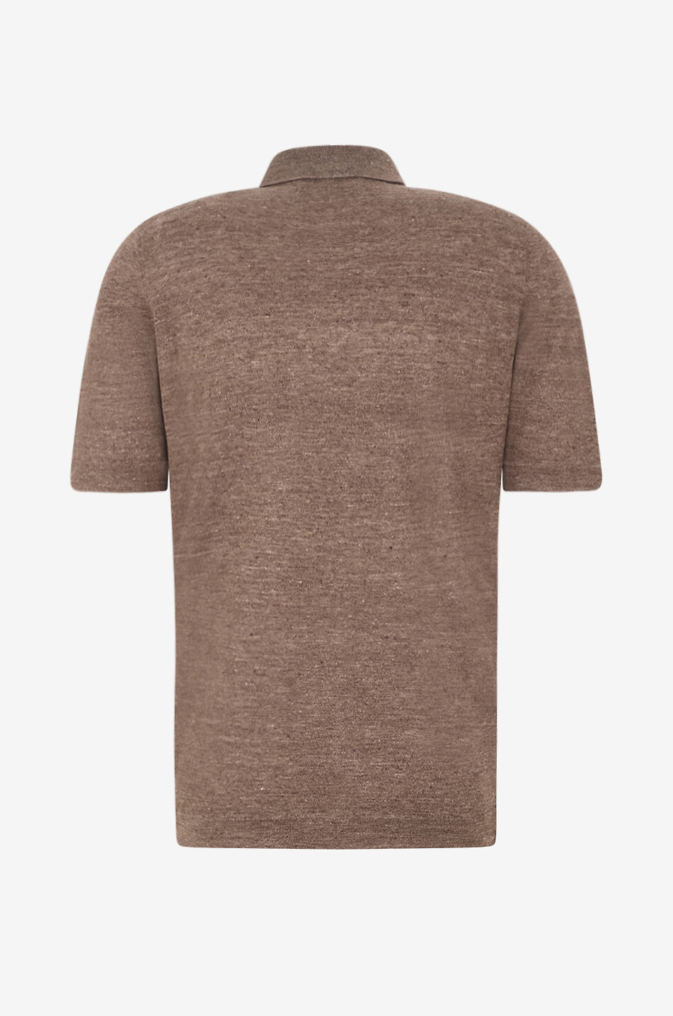 BRUNELLO CUCINELLI Strick-Polohemd aus Baumwolle und Leinen mit Kontrast-Detail Herren MITTELBRAUN 2