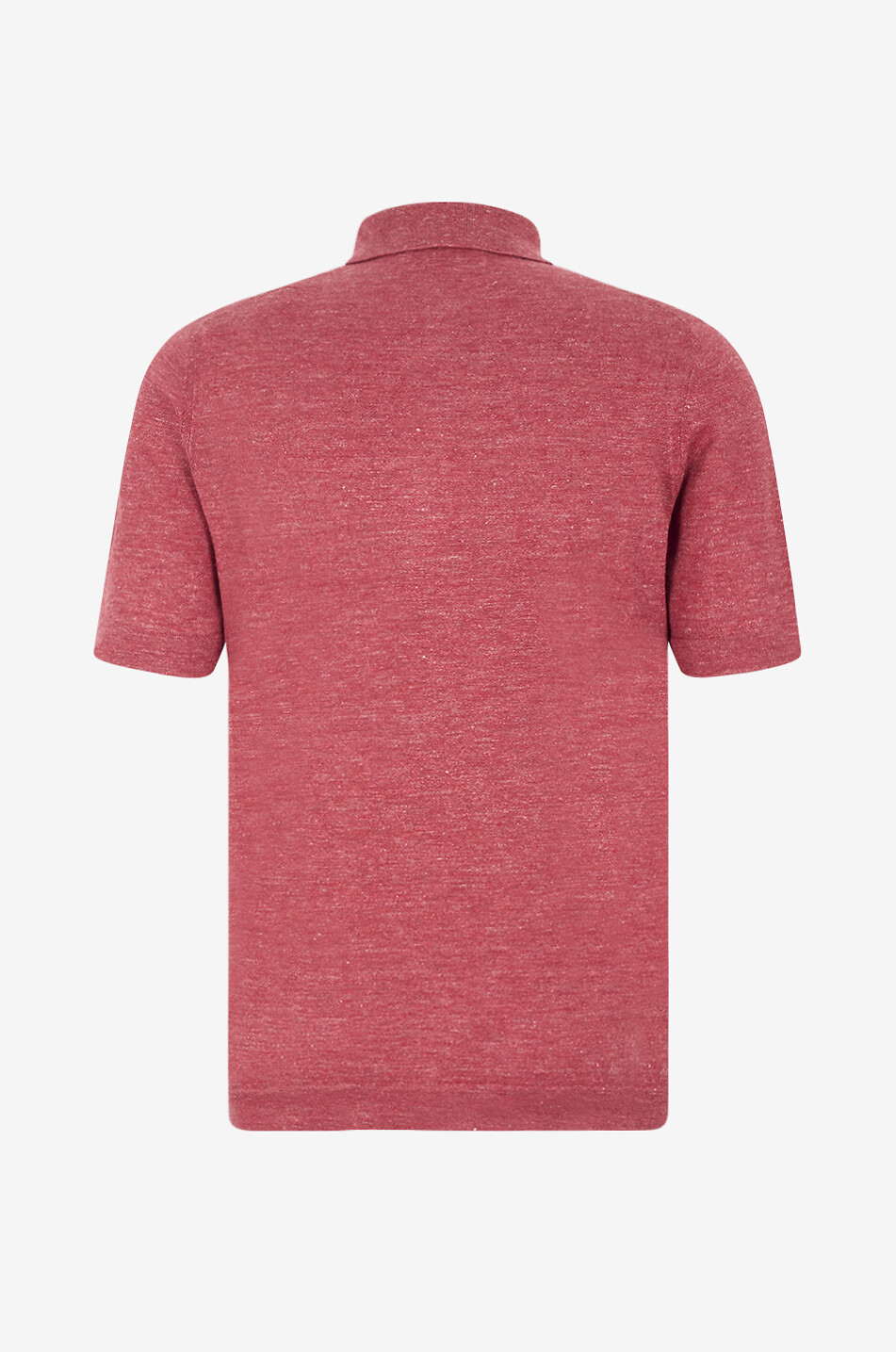 BRUNELLO CUCINELLI Cotton and linen knit polo shirt with contrast detail Men MEDIUM RED 2