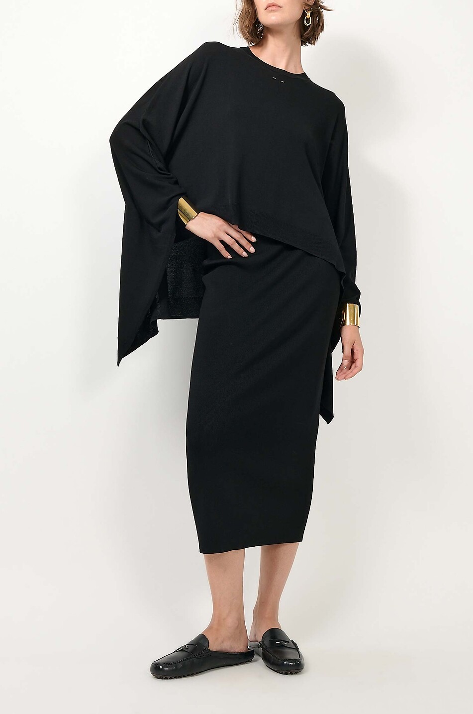 BARBARA BUI Oversize-Pullover mit Rundhalsausschnitt und Fledermausärmeln Damen SCHWARZ 6