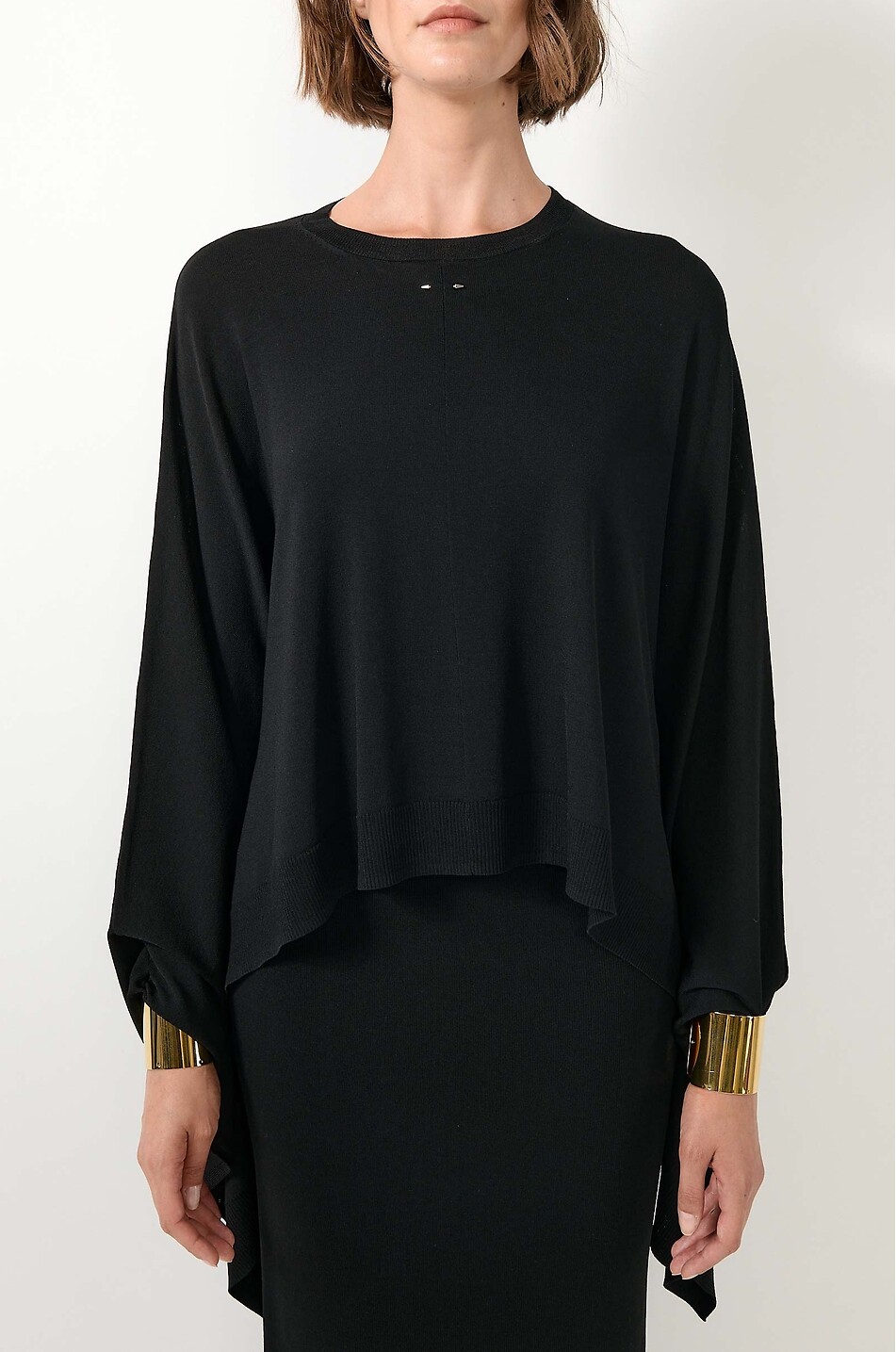 BARBARA BUI Oversize-Pullover mit Rundhalsausschnitt und Fledermausärmeln Damen SCHWARZ 4