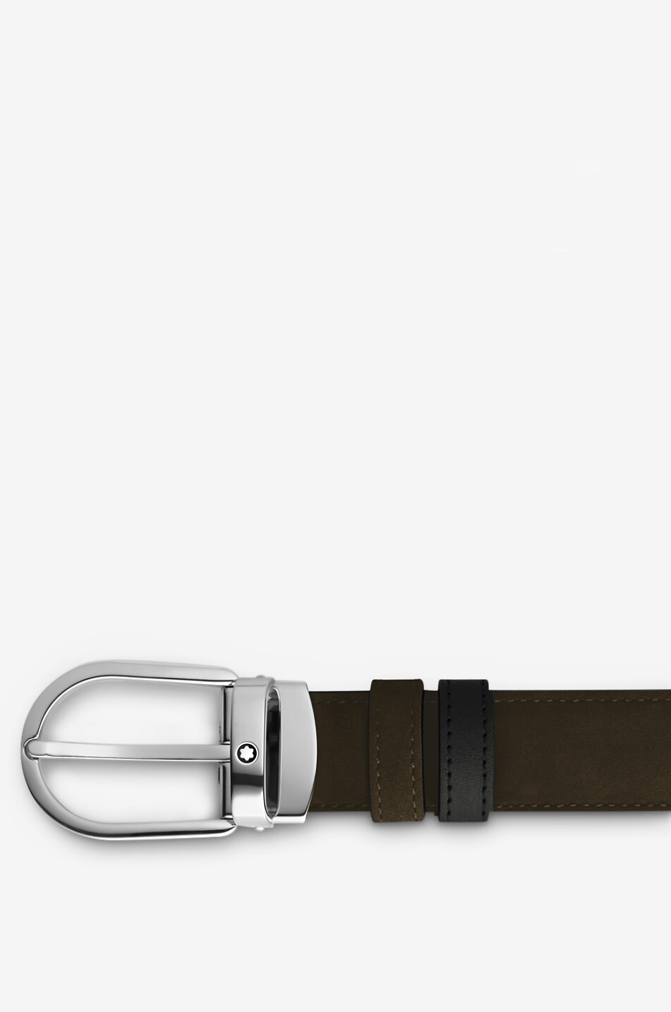 MONTBLANC Horseshoe 30 mm Reversible Belt in Suede Leather Men BROWN 2