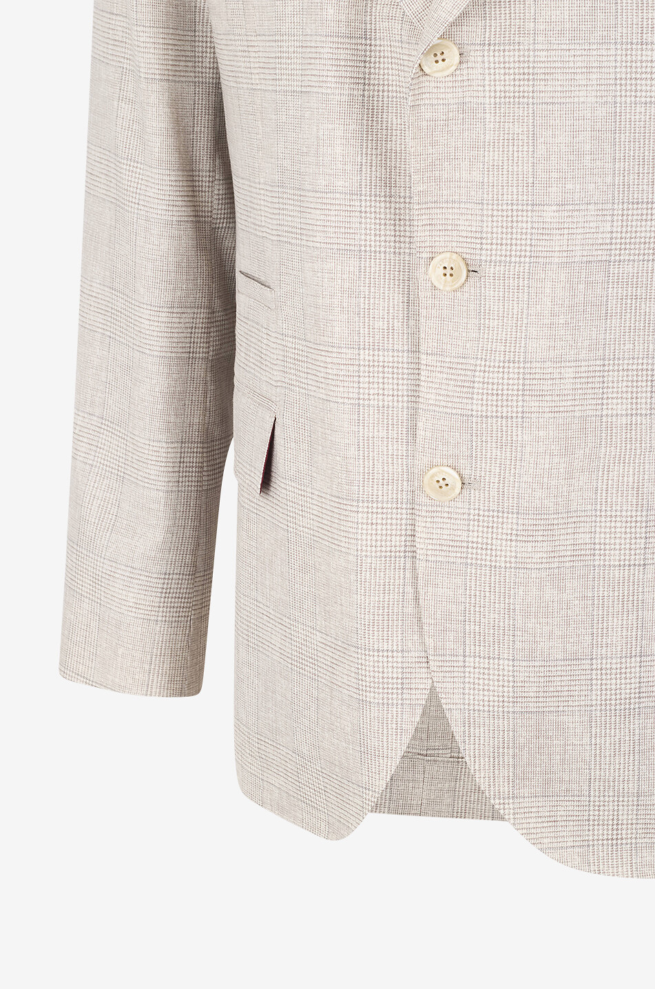 BRUNELLO CUCINELLI Costume en laine à carreaux prince-de-galles Leisure Fit Homme MARRON 3