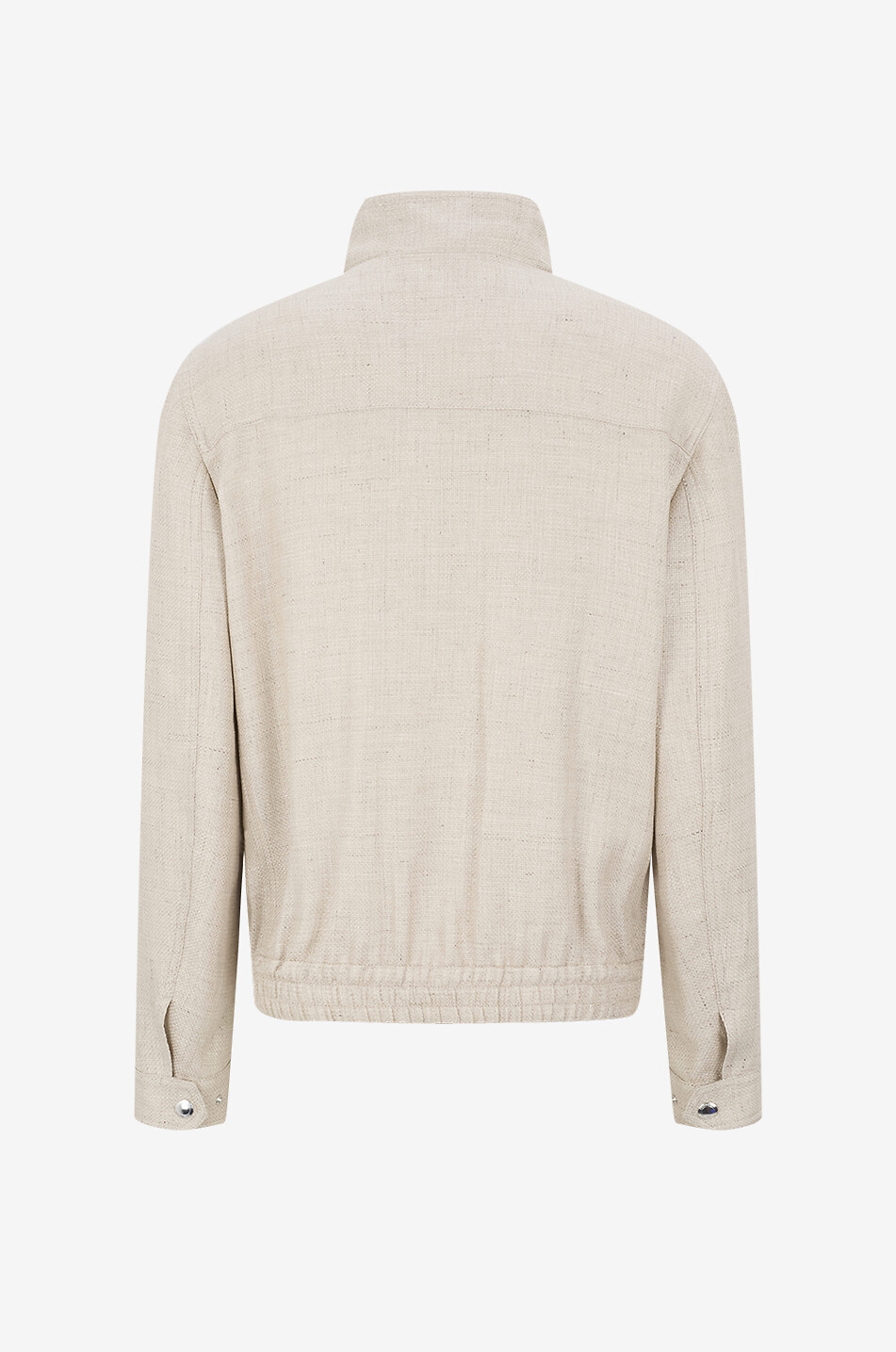 BRUNELLO CUCINELLI Silk and linen blend hopsack outerwear jacket Men BROWN 2