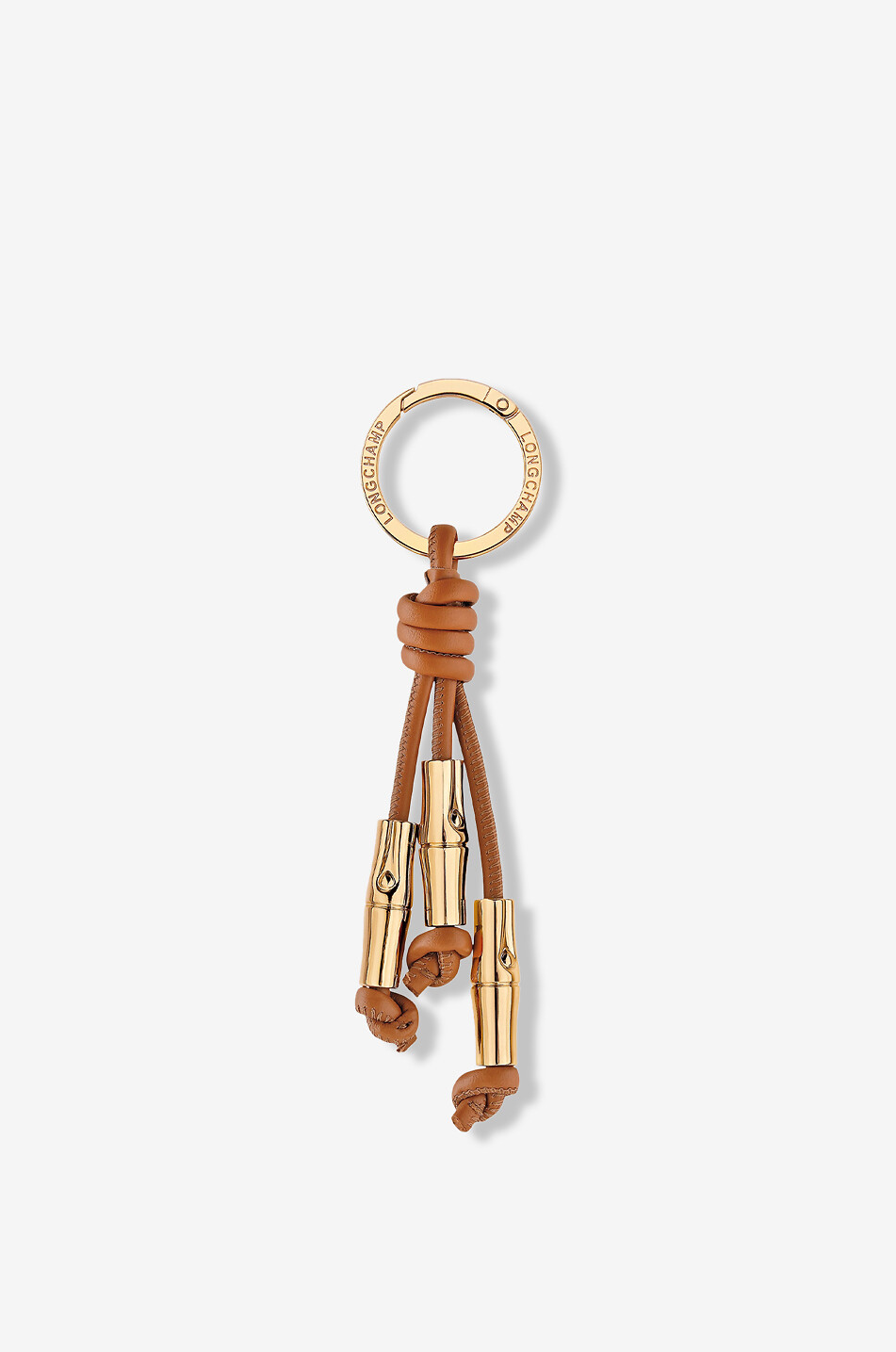 LONGCHAMP Schlüsselanhänger aus Leder Le Roseau Damen MITTELBRAUN 1