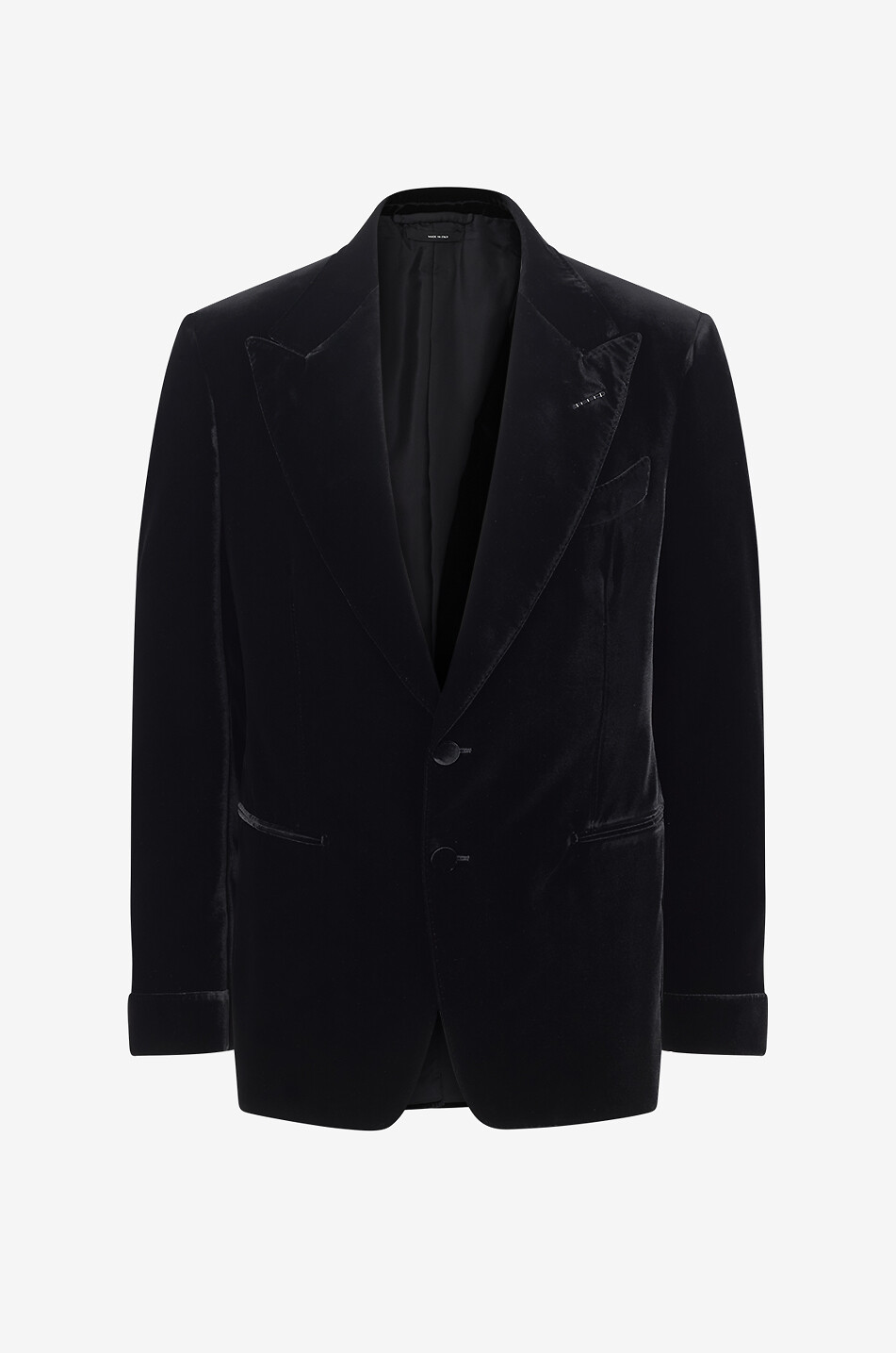 Velvet cocktail jacket with peak lapel collar
