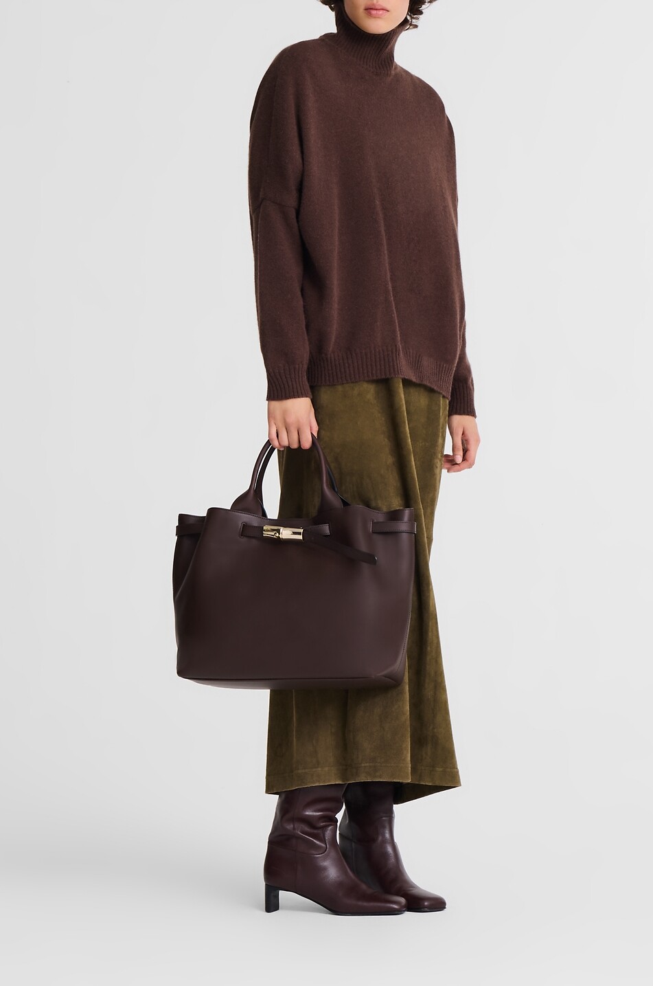 LONGCHAMP Le Smart leather tote bag Women BROWN 3