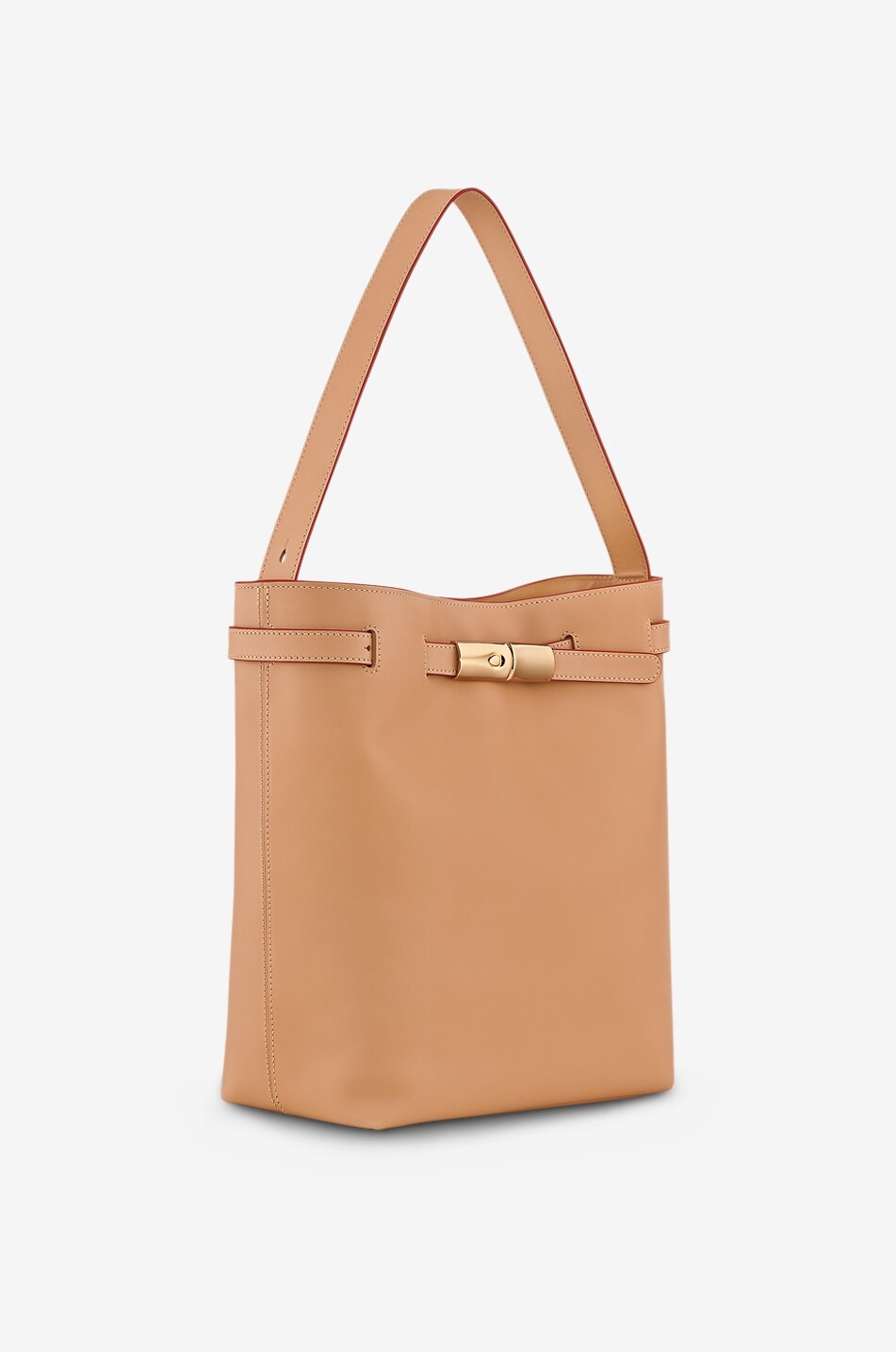 LONGCHAMP Rechteckige Schultertasche aus Leder Le Smart Damen BEIGE 2