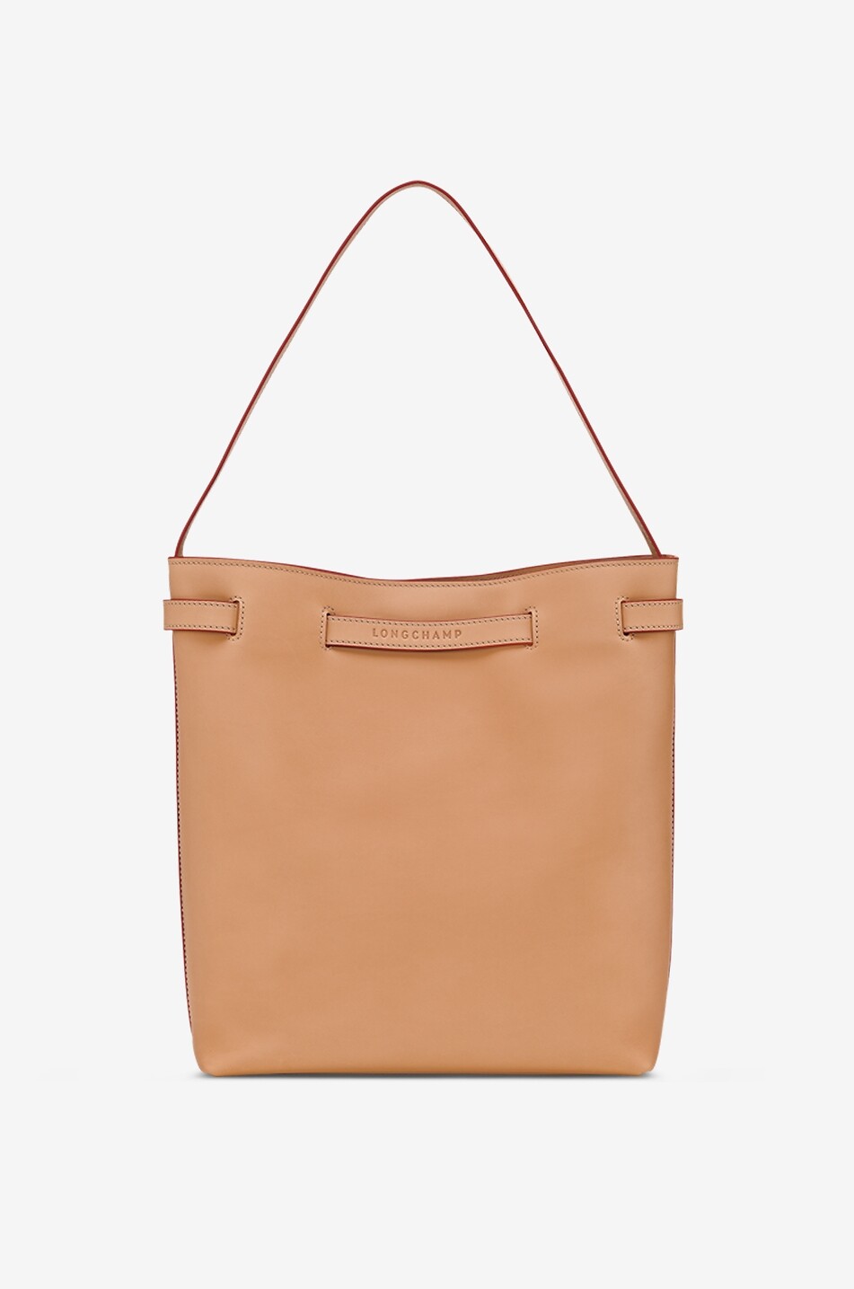 LONGCHAMP Rechteckige Schultertasche aus Leder Le Smart Damen BEIGE 3