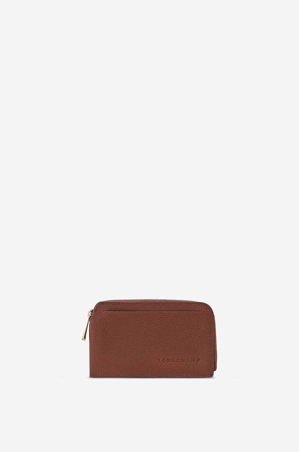 LONGCHAMP Kartenetui aus genarbtem Leder mit Reissverschluss Le Foulonné Damen BRAUN 1