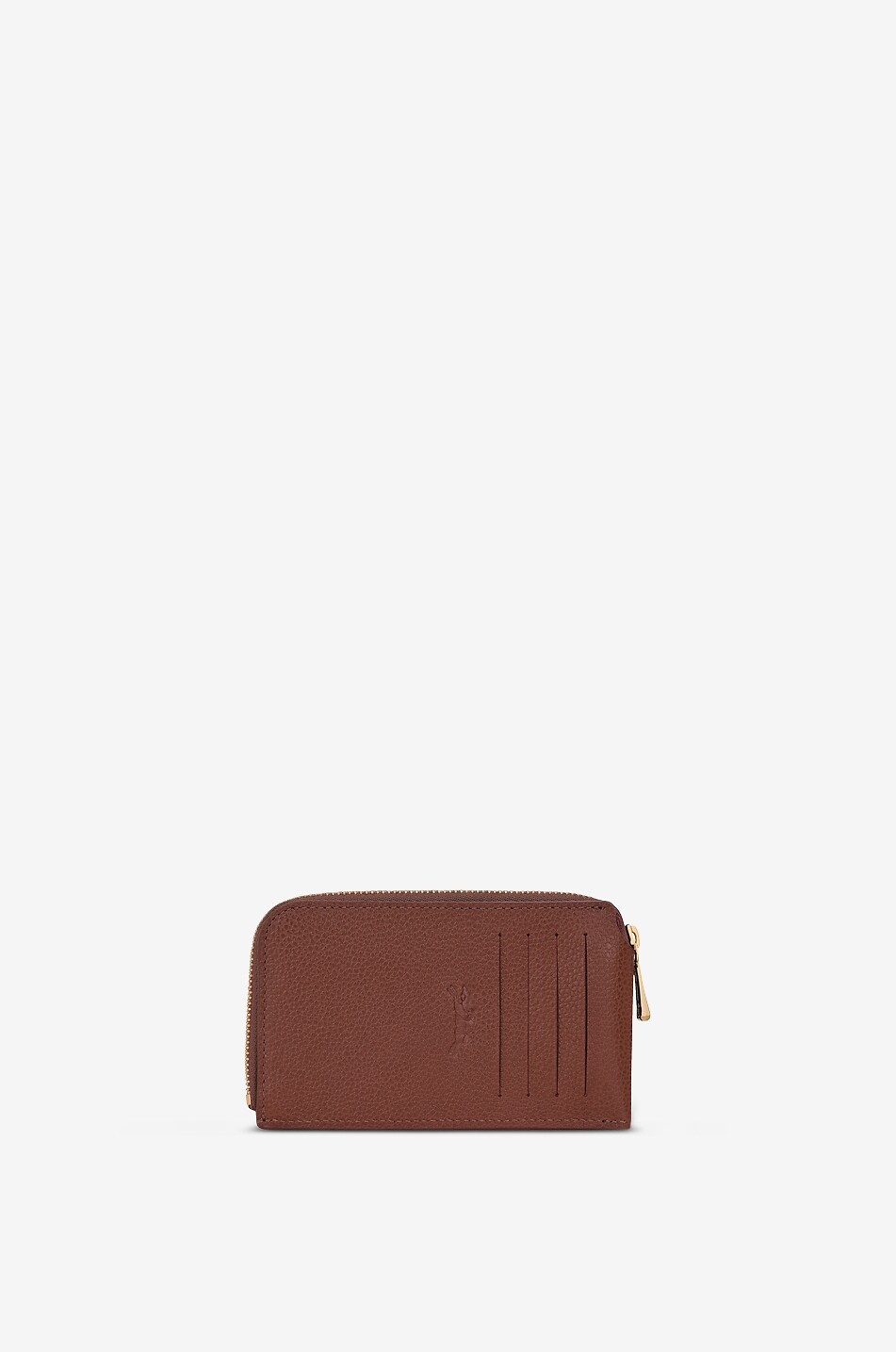LONGCHAMP Kartenetui aus genarbtem Leder mit Reissverschluss Le Foulonné Damen BRAUN 2