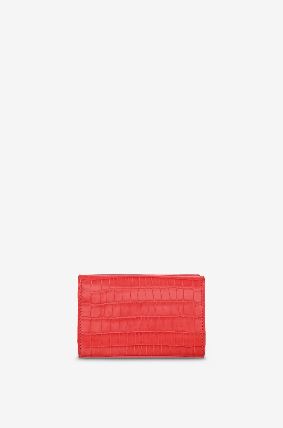 LONGCHAMP Portefeuille compact en cuir effet crocodile Longchamp Pocket Femme ROUGE FONCÉ 3