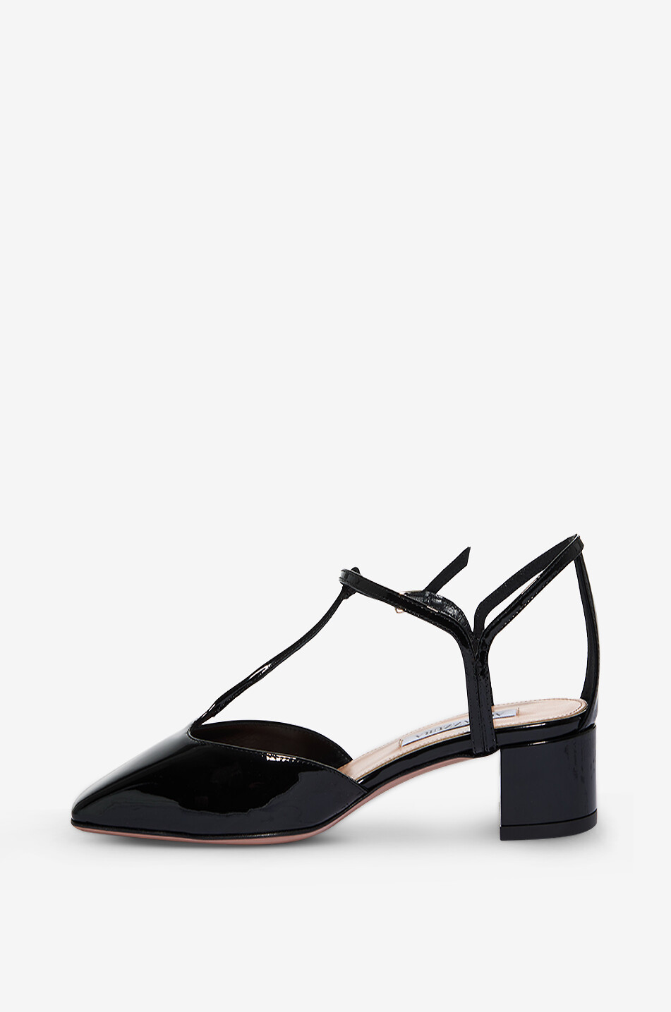 AQUAZZURA Salomés à talons carrés en cuir verni Sorbonne 35 Femme NOIR 3