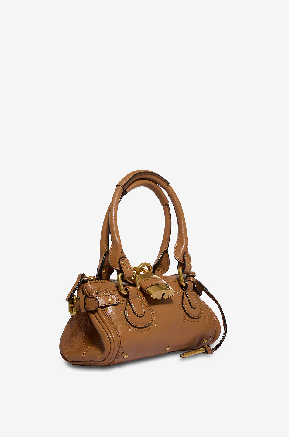 CHLOE Paddington Small grained leather handbag Women BROWN 2