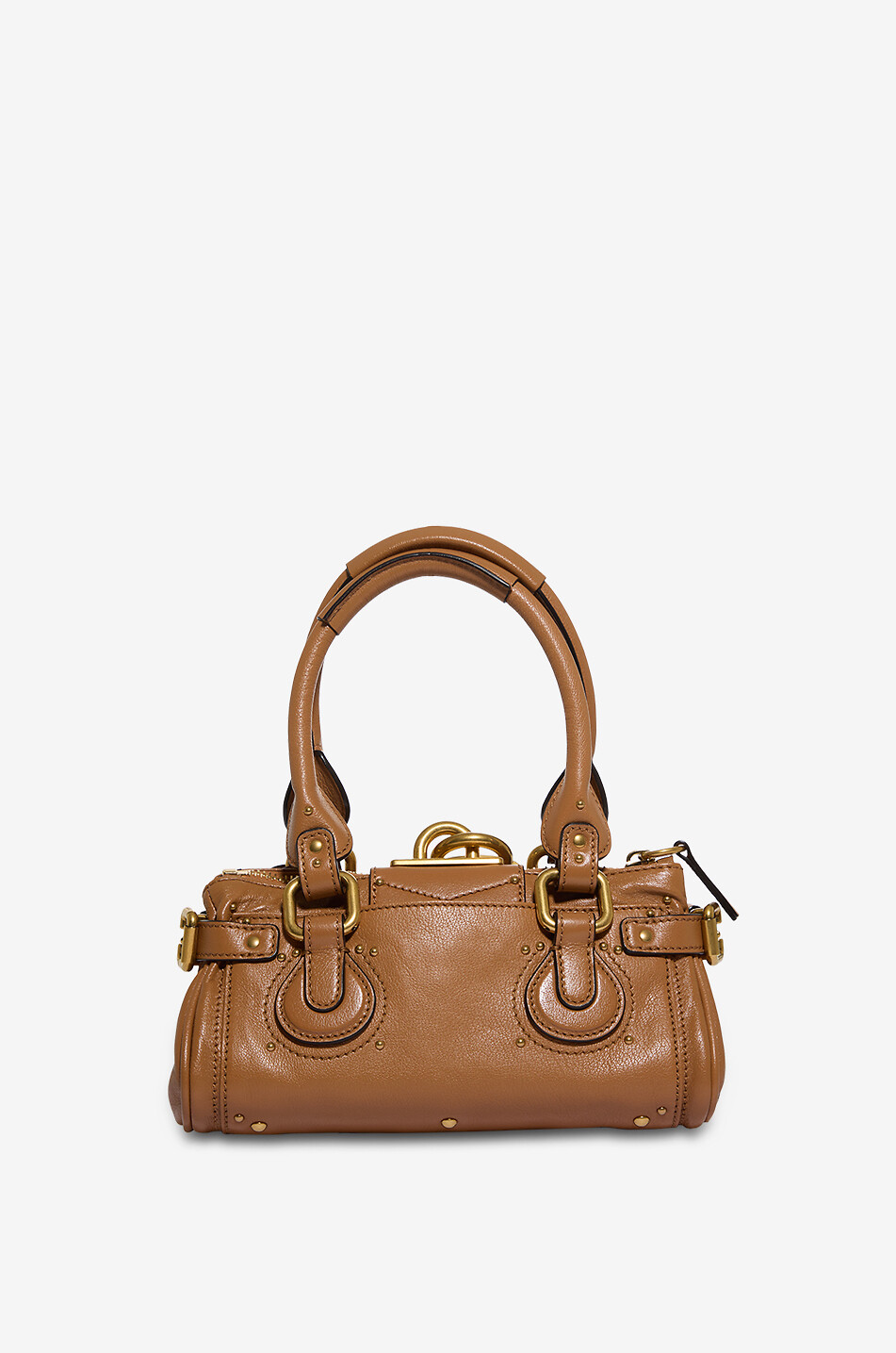 CHLOE Paddington Small grained leather handbag Women BROWN 3