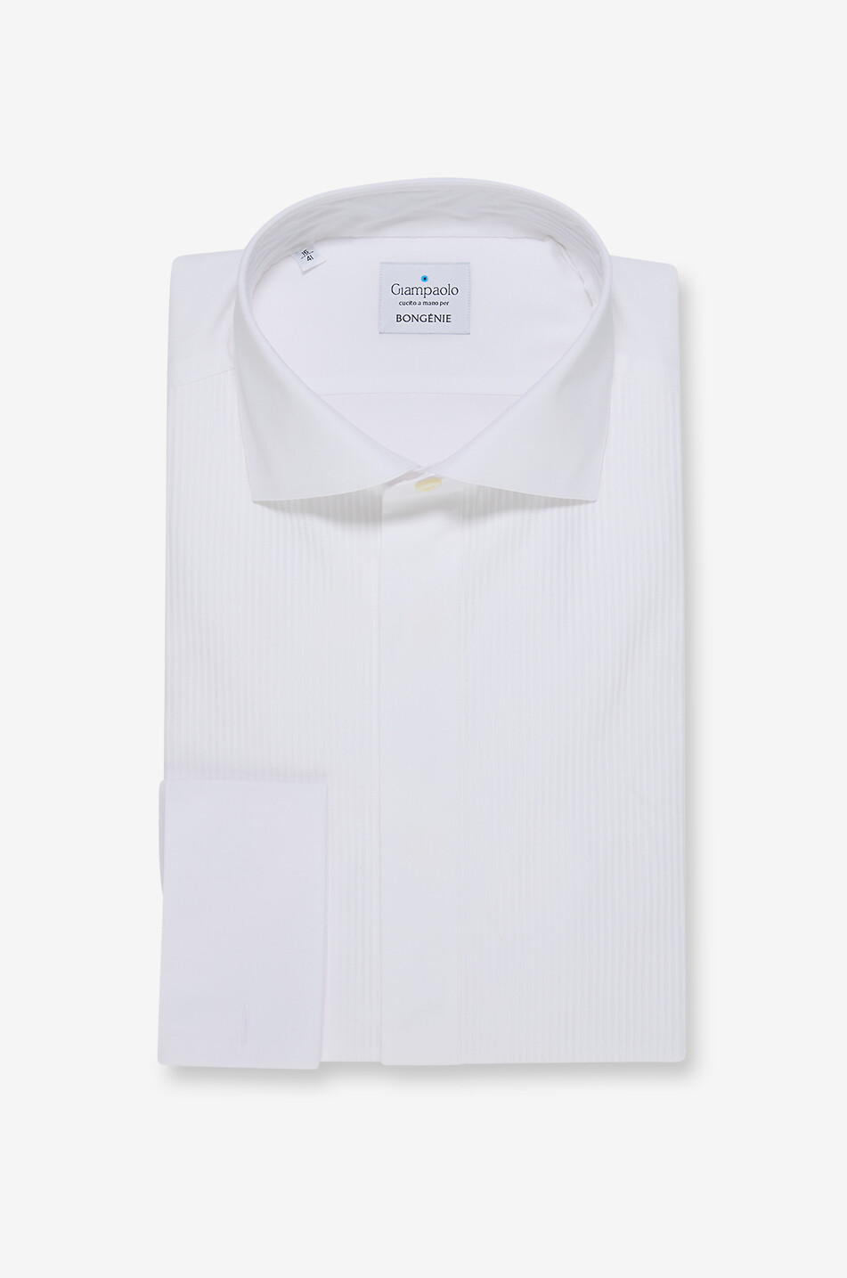 Baumwoll-Smokinghemd mit texturierten Streifen und italienischem Kragen