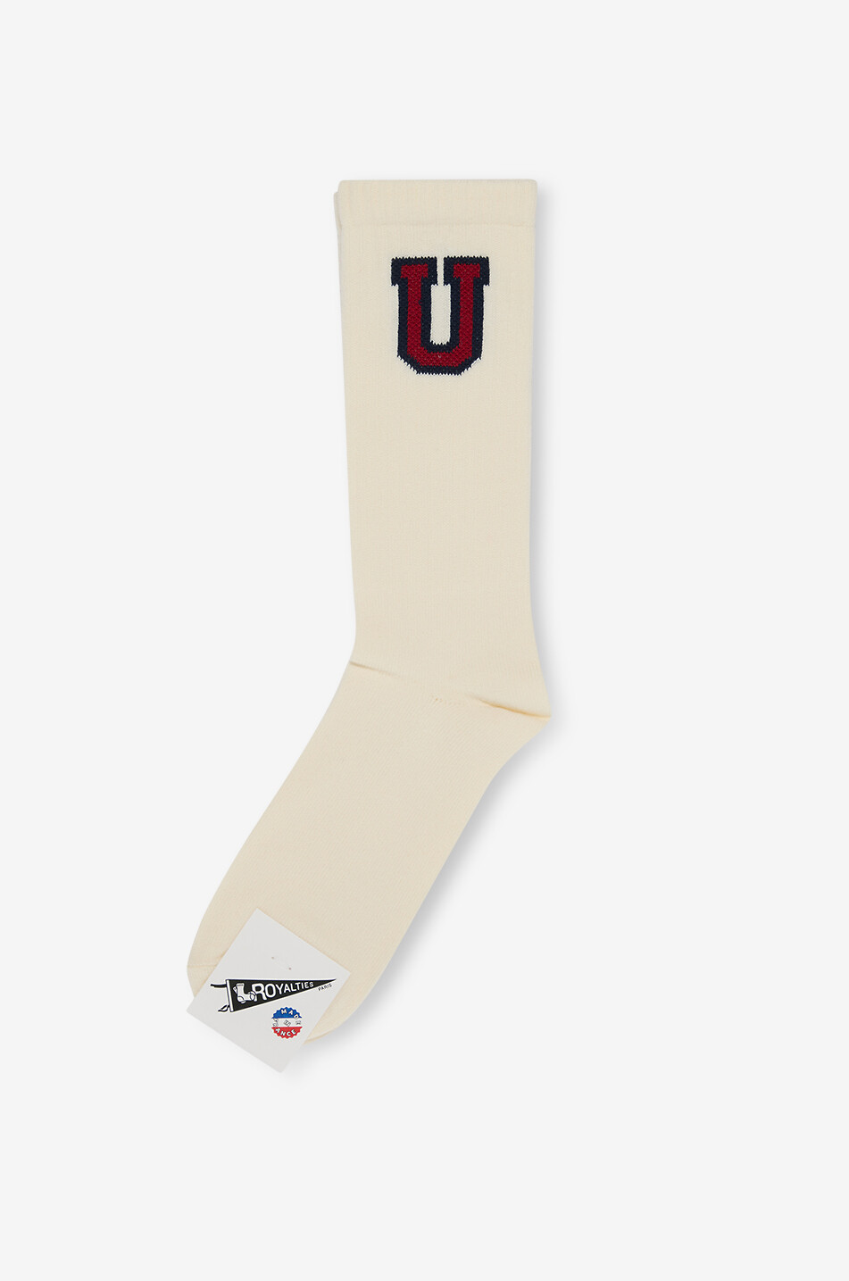 ROYALTIES Chaussettes de tennis en coton Jake U Homme BLANC CASSE 1