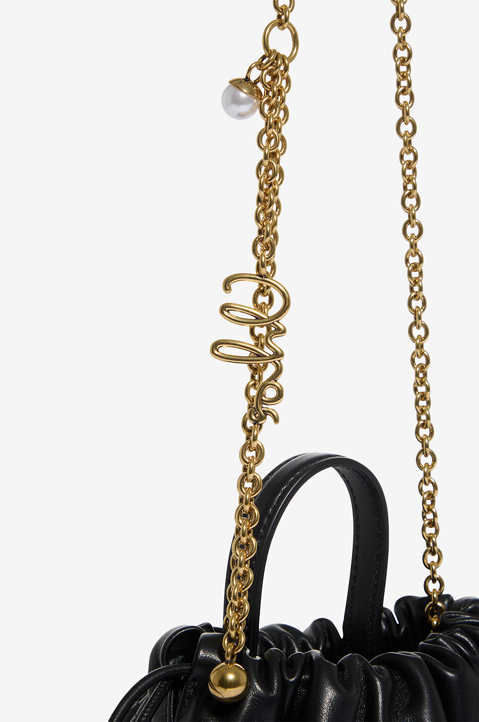 CHLOE Schultertasche aus Nappaleder mit Kettengurt Chloé Icons Mini Damen SCHWARZ 5