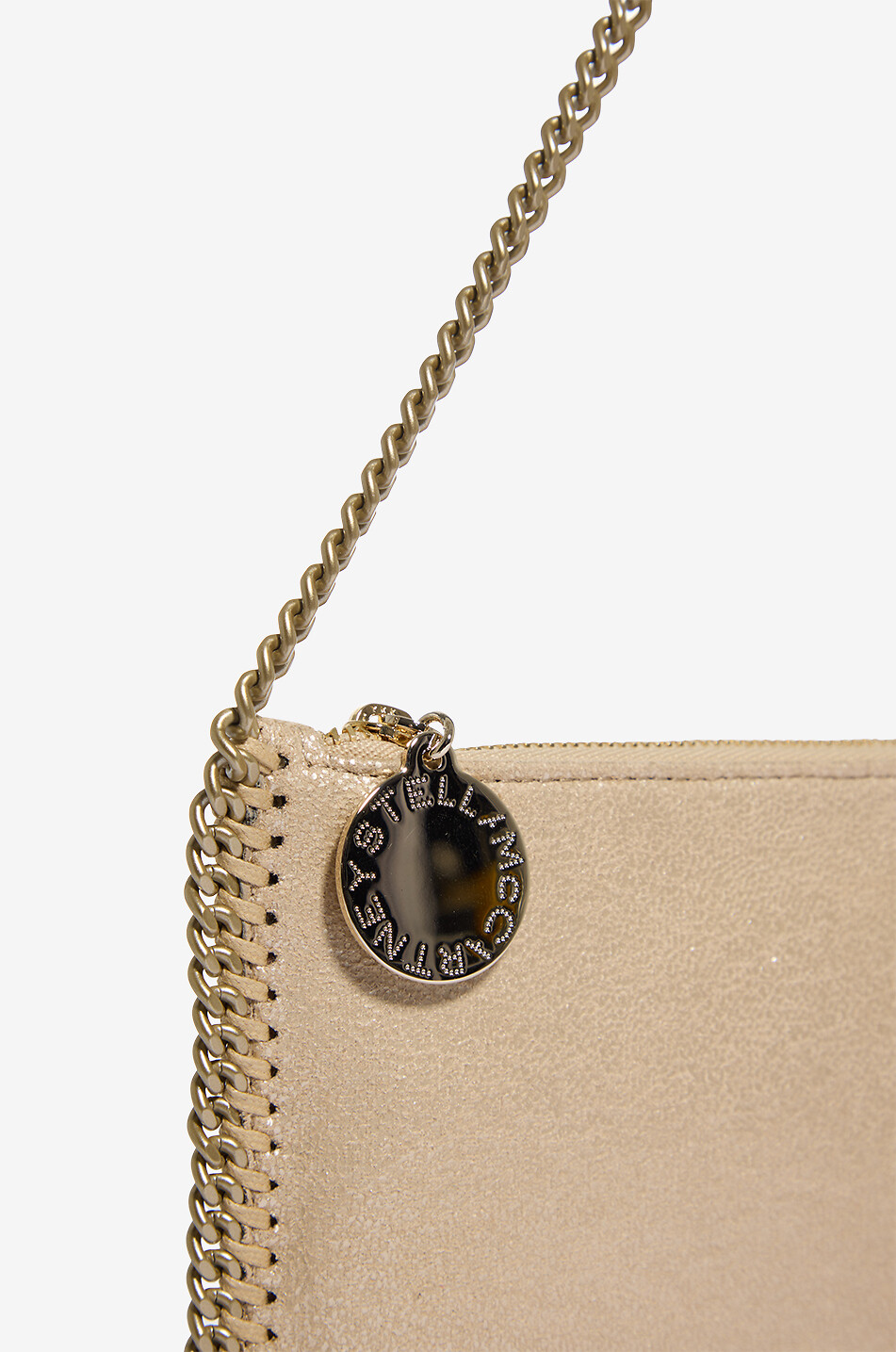 STELLA McCARTNEY Pochette daim synthétique à bandoulière chaîne Falabella Femme DORE 5