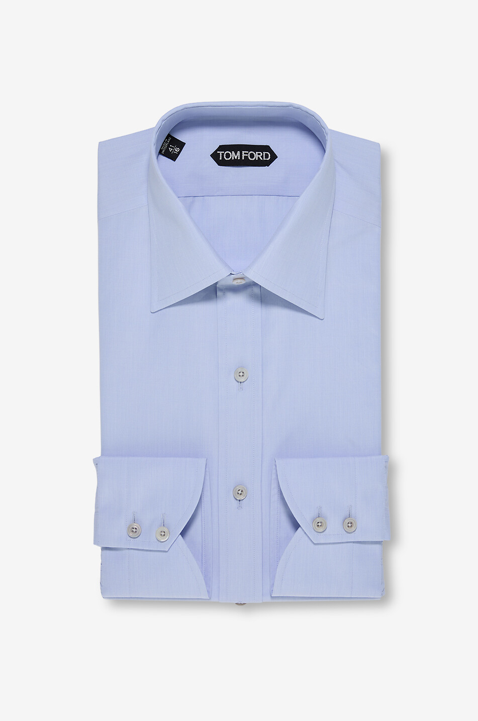 TOM FORD Chemise slim en popeline à col français Homme BLEU CLAIR 1