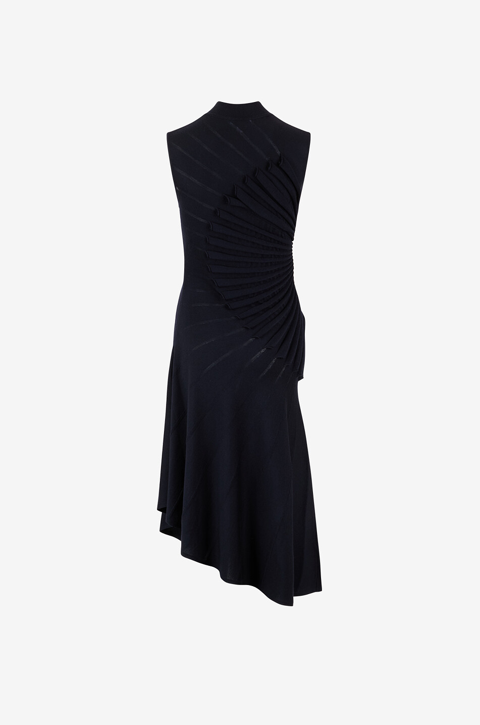 ALAÏA Sculpting asymmetric wool knit dress Women DARK BLUE 2