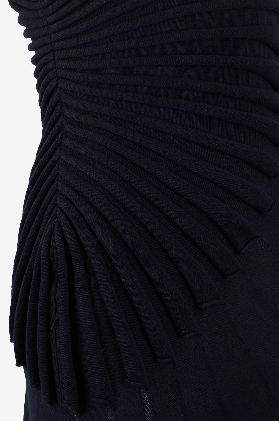 ALAÏA Sculpting asymmetric wool knit dress Women DARK BLUE 3