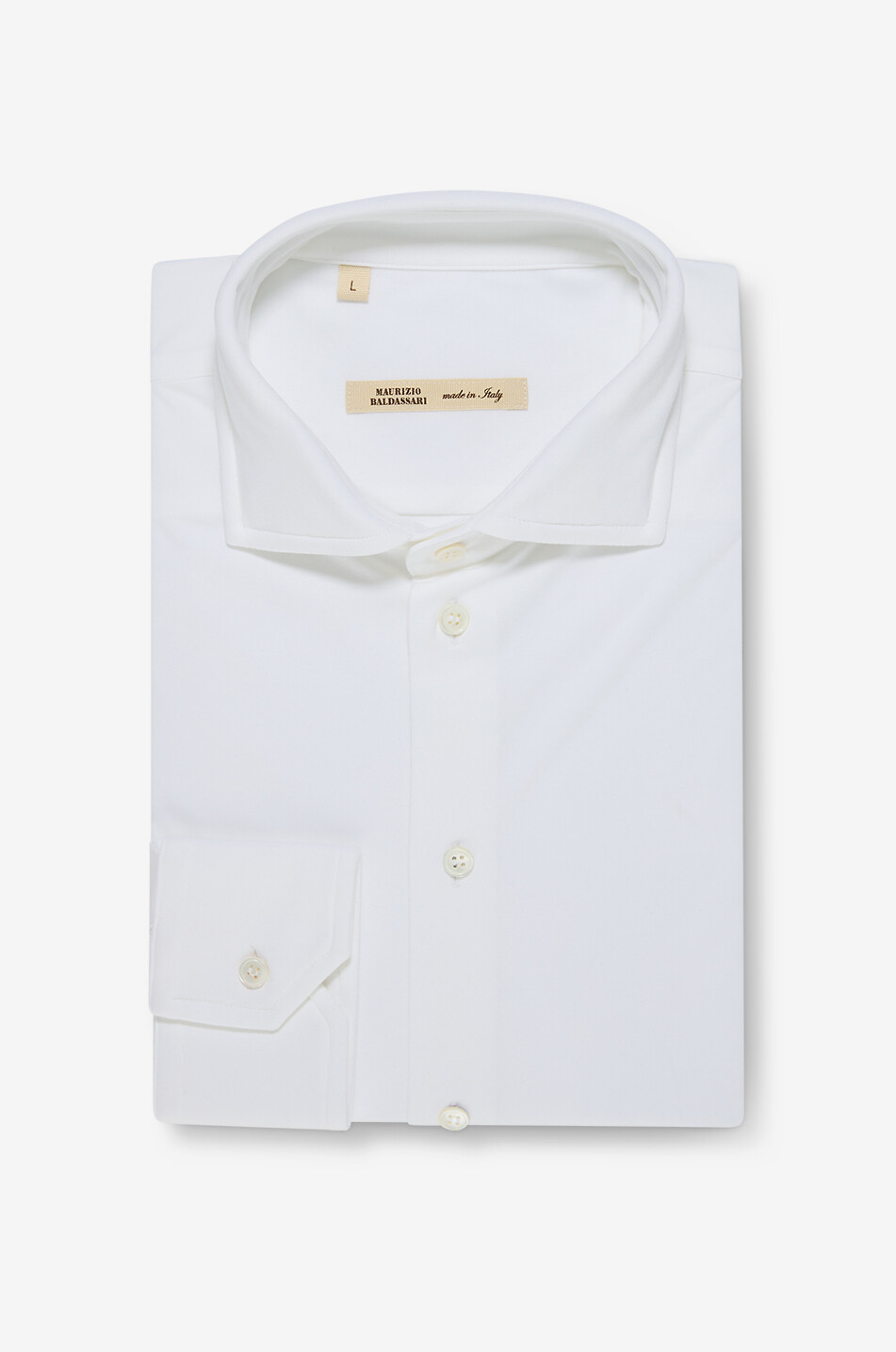 MAURIZIO BALDASSARI Wing-tip collar popeline shirt Men WHITE 1