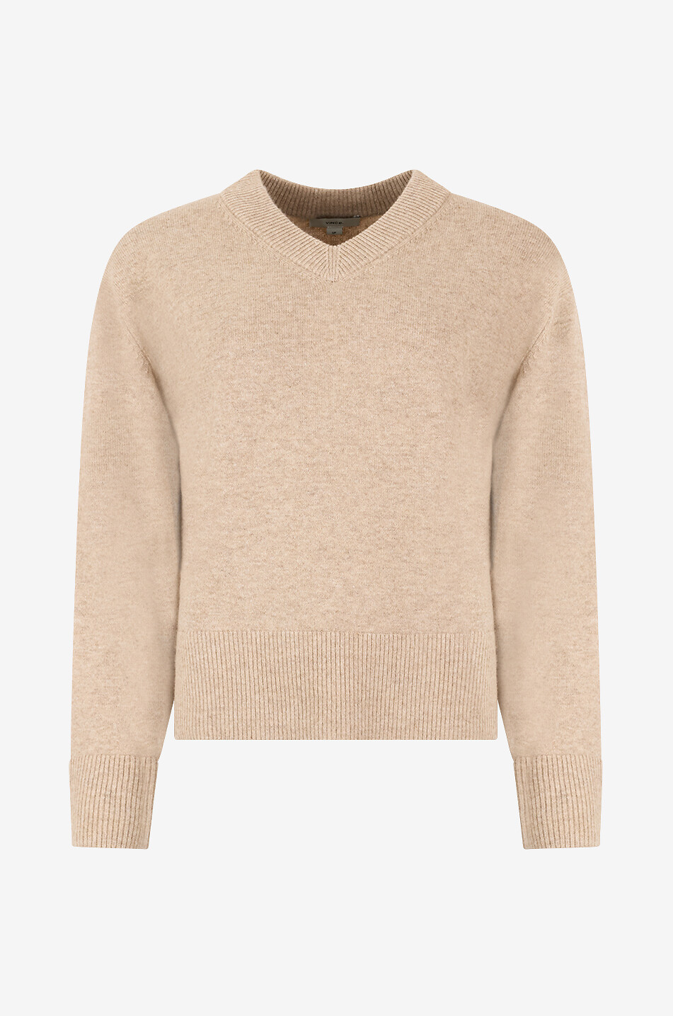 Weiter Pullover mit V-Ausschnitt aus Wolle und Kaschmir