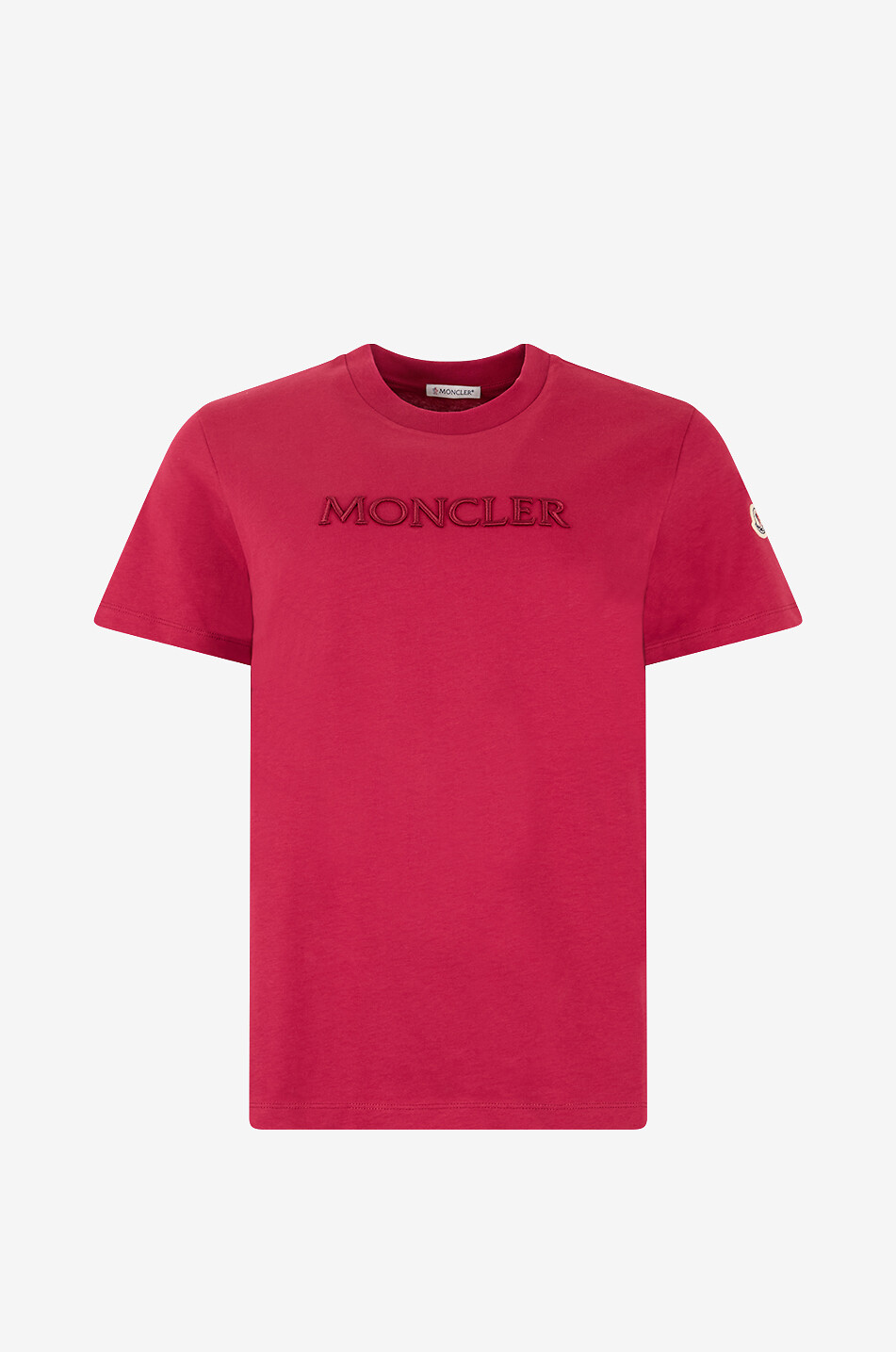 MONCLER T-shirt à manches courtes et col rond brodé MONCLER Femme ROUGE 1