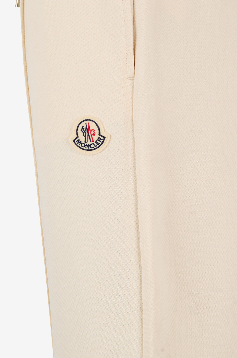 MONCLER Pantalon de jogging droit à plis surpiqués en molleton Femme BLANC CASSE 3
