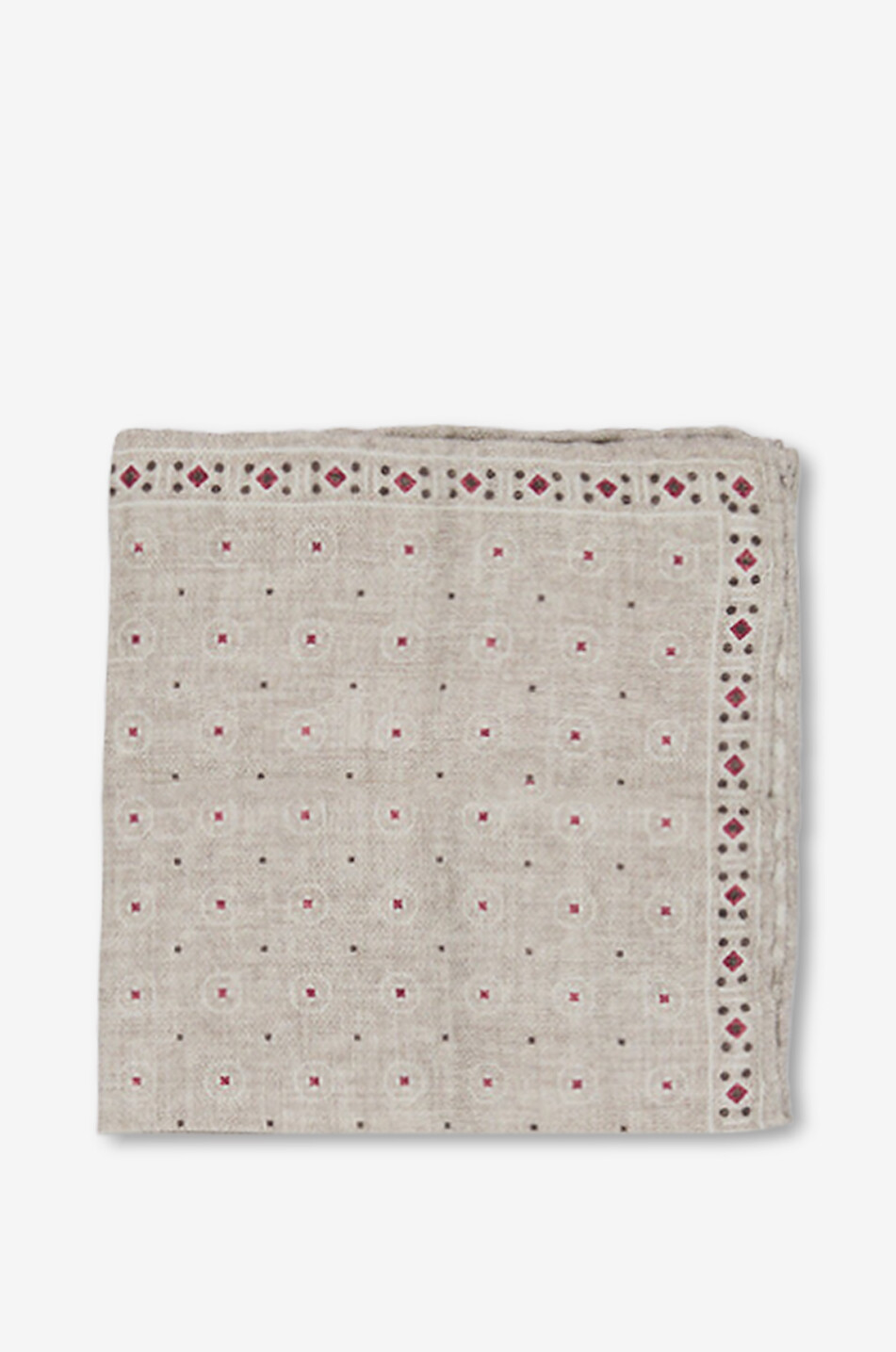 BRUNELLO CUCINELLI Pochette réversible en soie à motif ethnique Homme MARRON 3