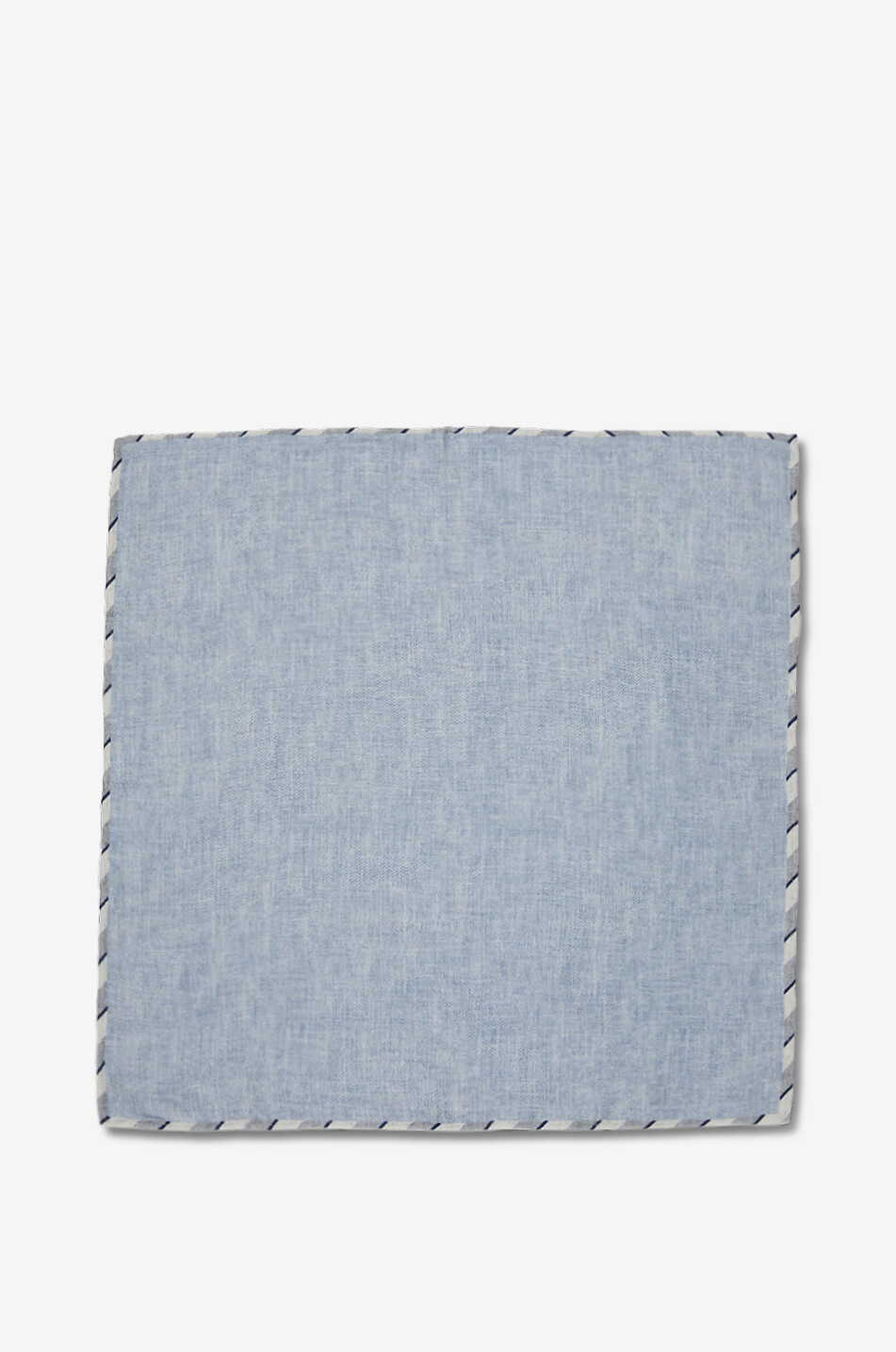 BRUNELLO CUCINELLI Pochette en soie unie à liséré rayé Homme BLEU CLAIR 1