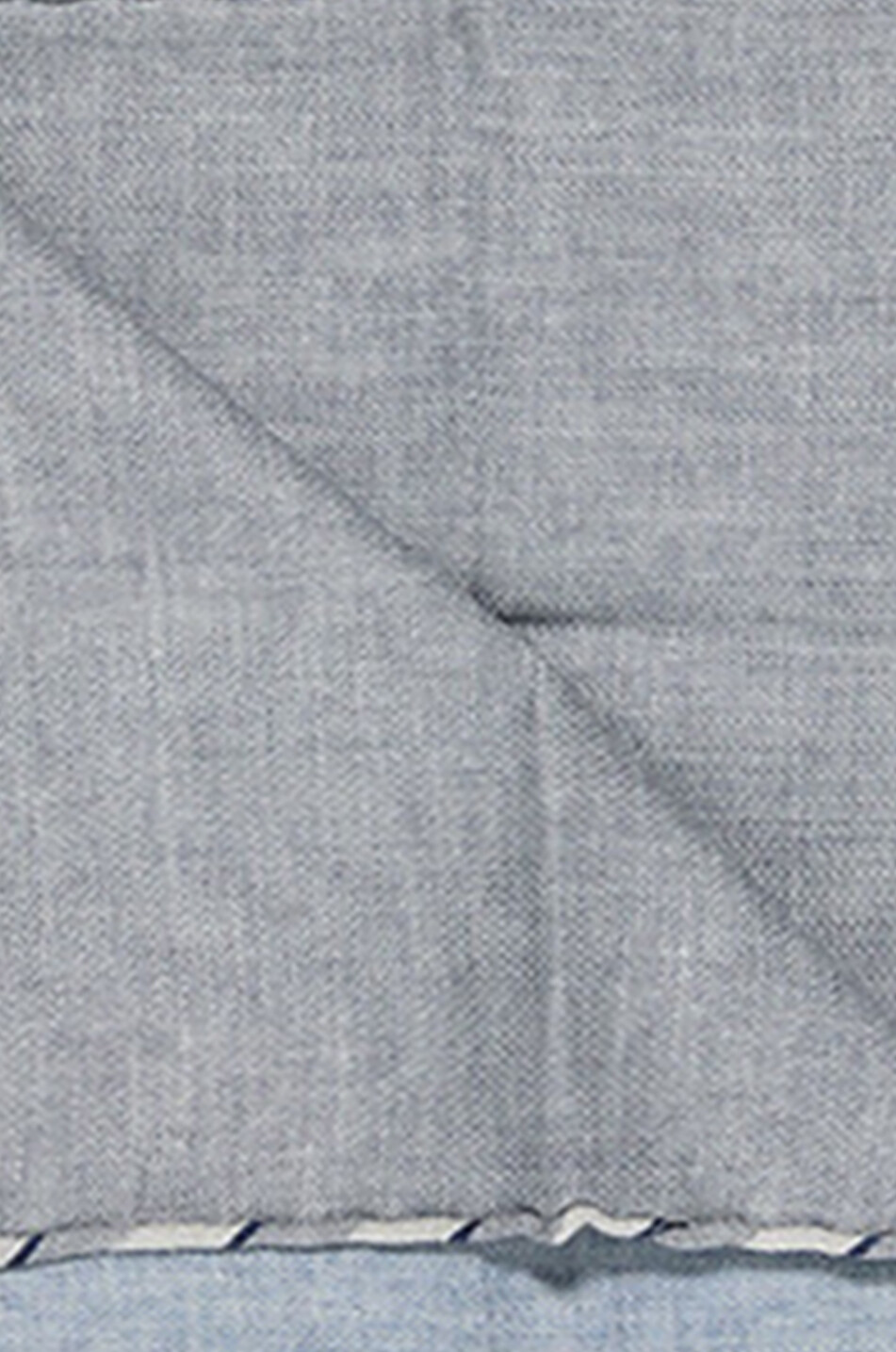 BRUNELLO CUCINELLI Pochette en soie unie à liséré rayé Homme BLEU CLAIR 2