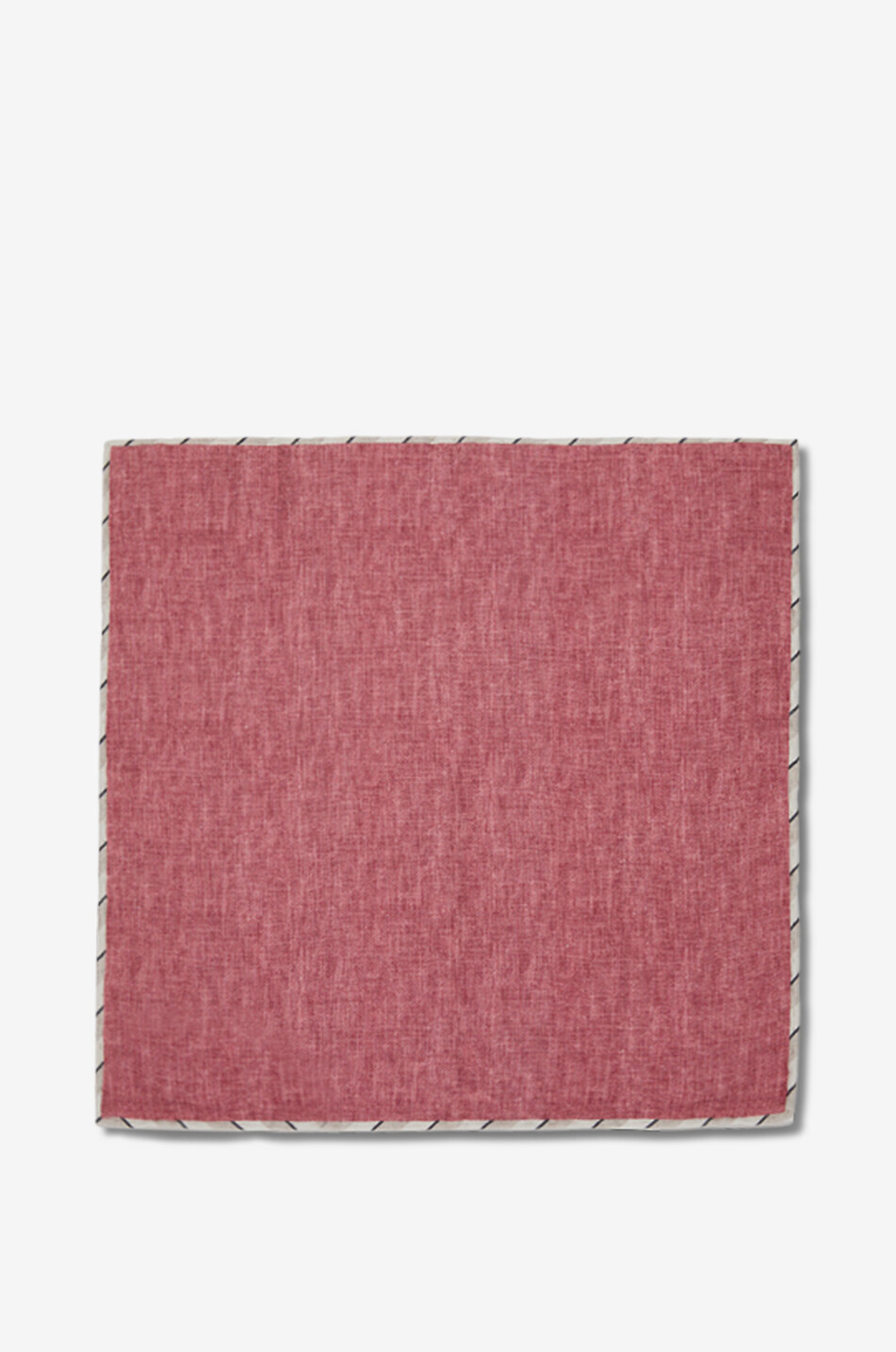 BRUNELLO CUCINELLI Pochette en soie unie à liséré rayé Homme ROUGE MOYEN 1