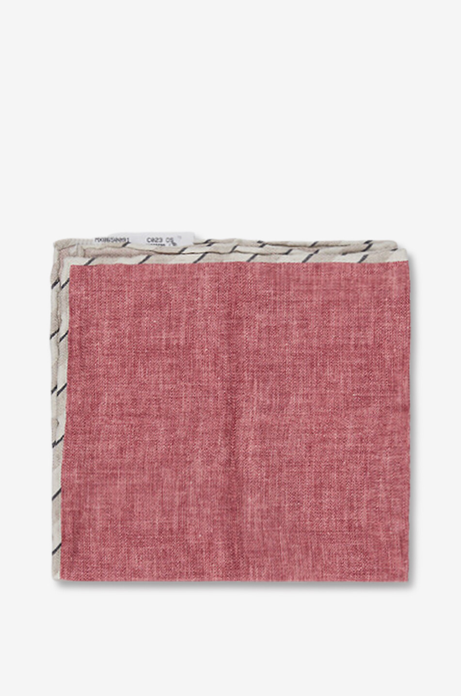 BRUNELLO CUCINELLI Pochette en soie unie à liséré rayé Homme ROUGE MOYEN 3