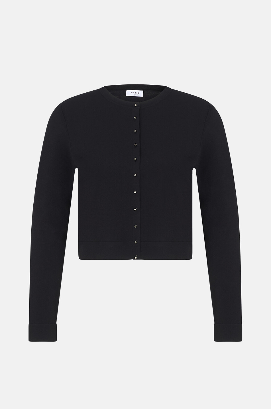 Geknöpfter schmaler Cardigan mit Rundhalsausschnitt aus Jersey
