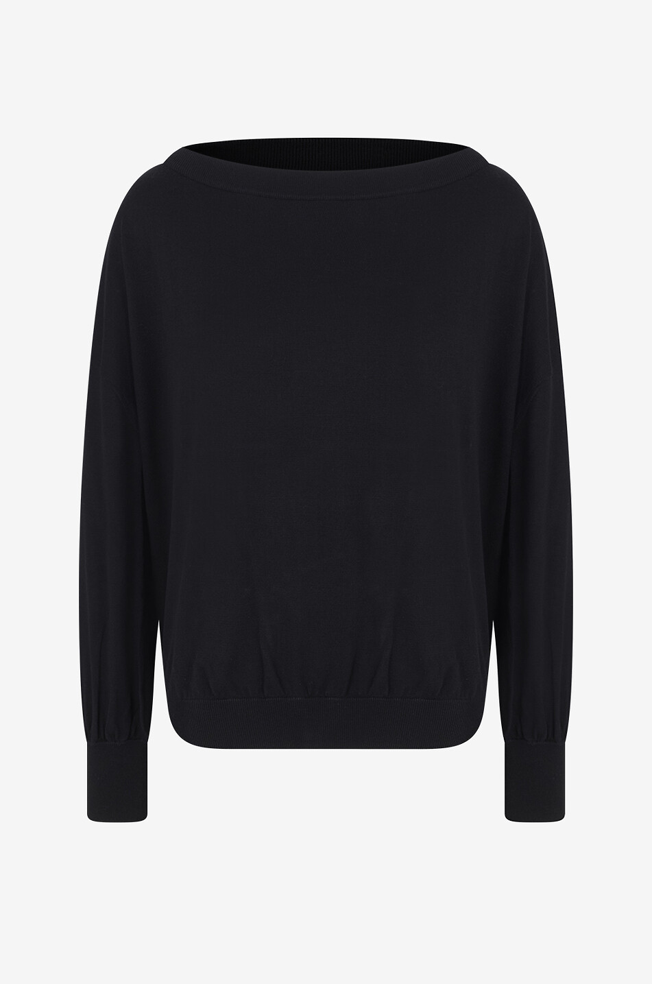 AKRIS PUNTO Pullover mit U-Boot-Ausschnitt aus Schurwolle Damen SCHWARZ 1